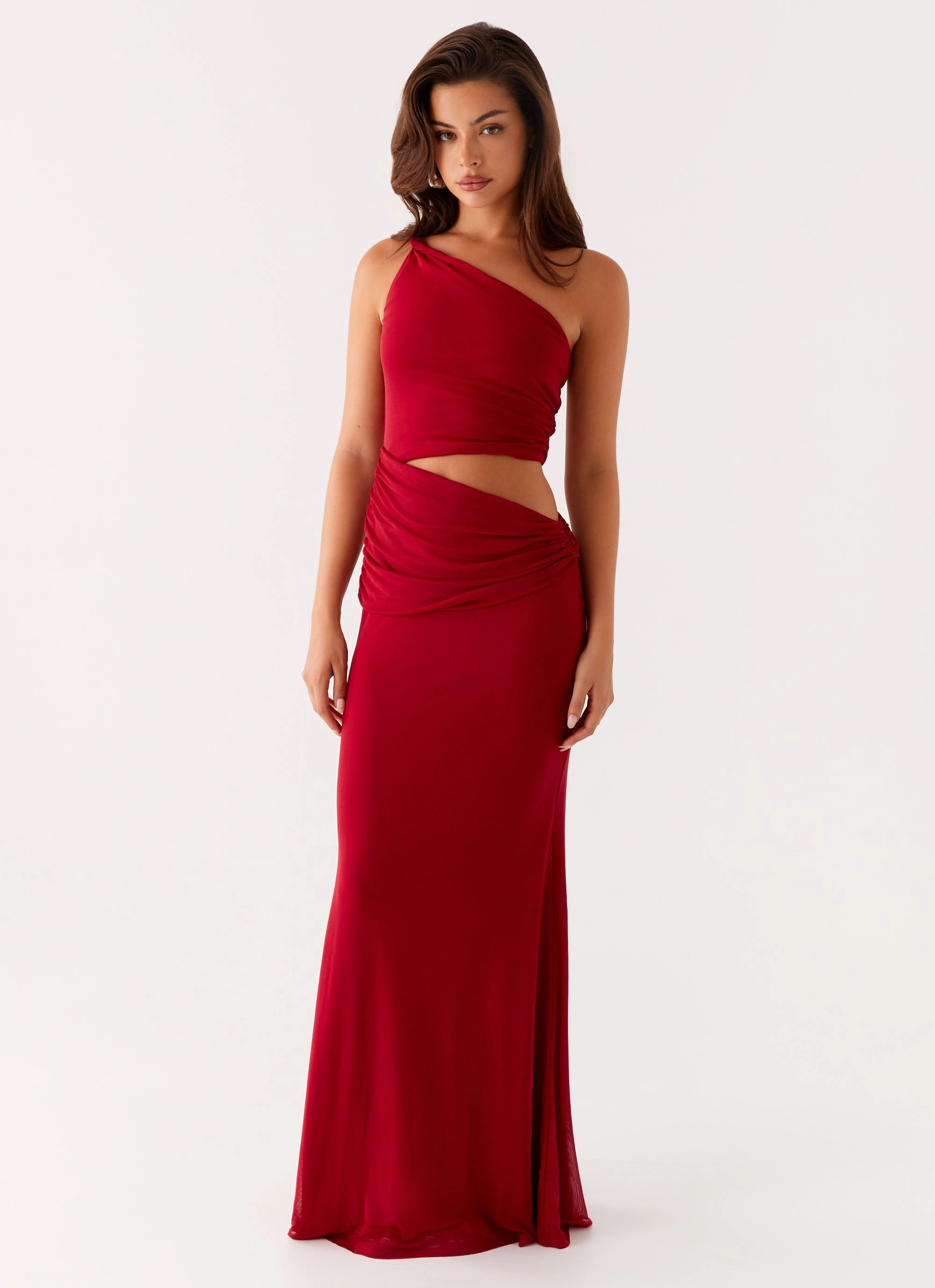 Three Wishes Maxi Dress - Raspberry Dreamy Drape
