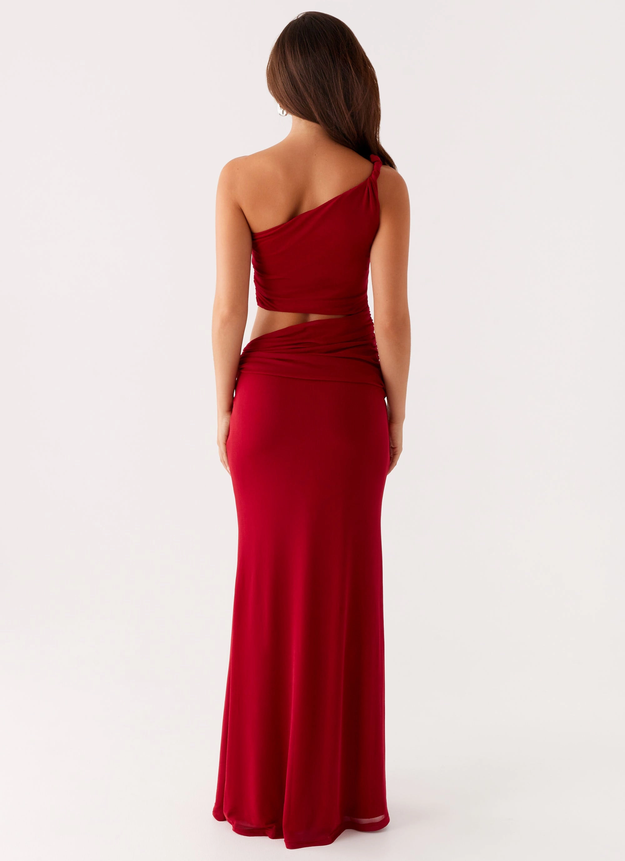 Style Blend Fitted Design Three Wishes Maxi Dress - Raspberry