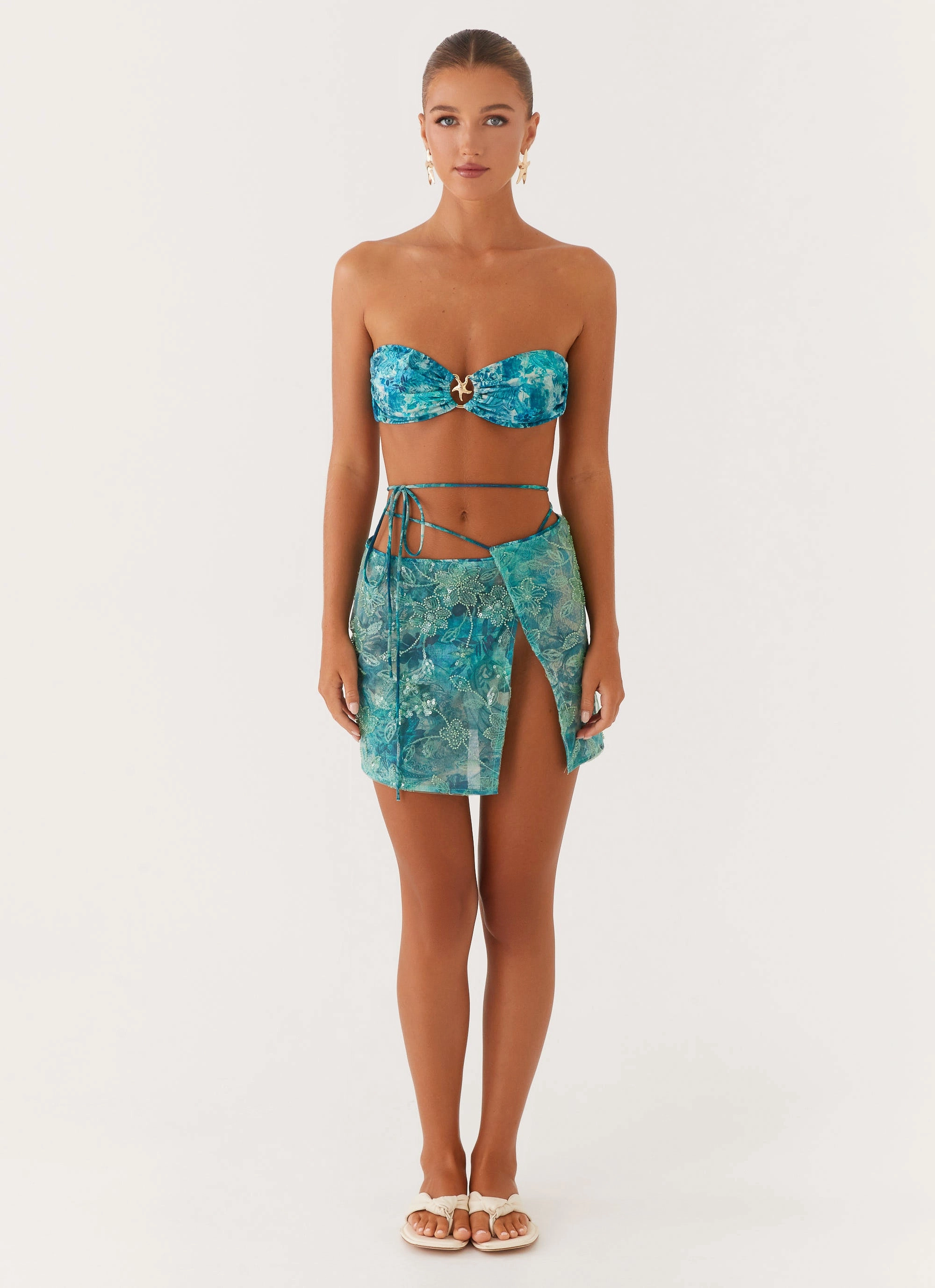 Stacie Mini Skirt - Teal Heritage Craft