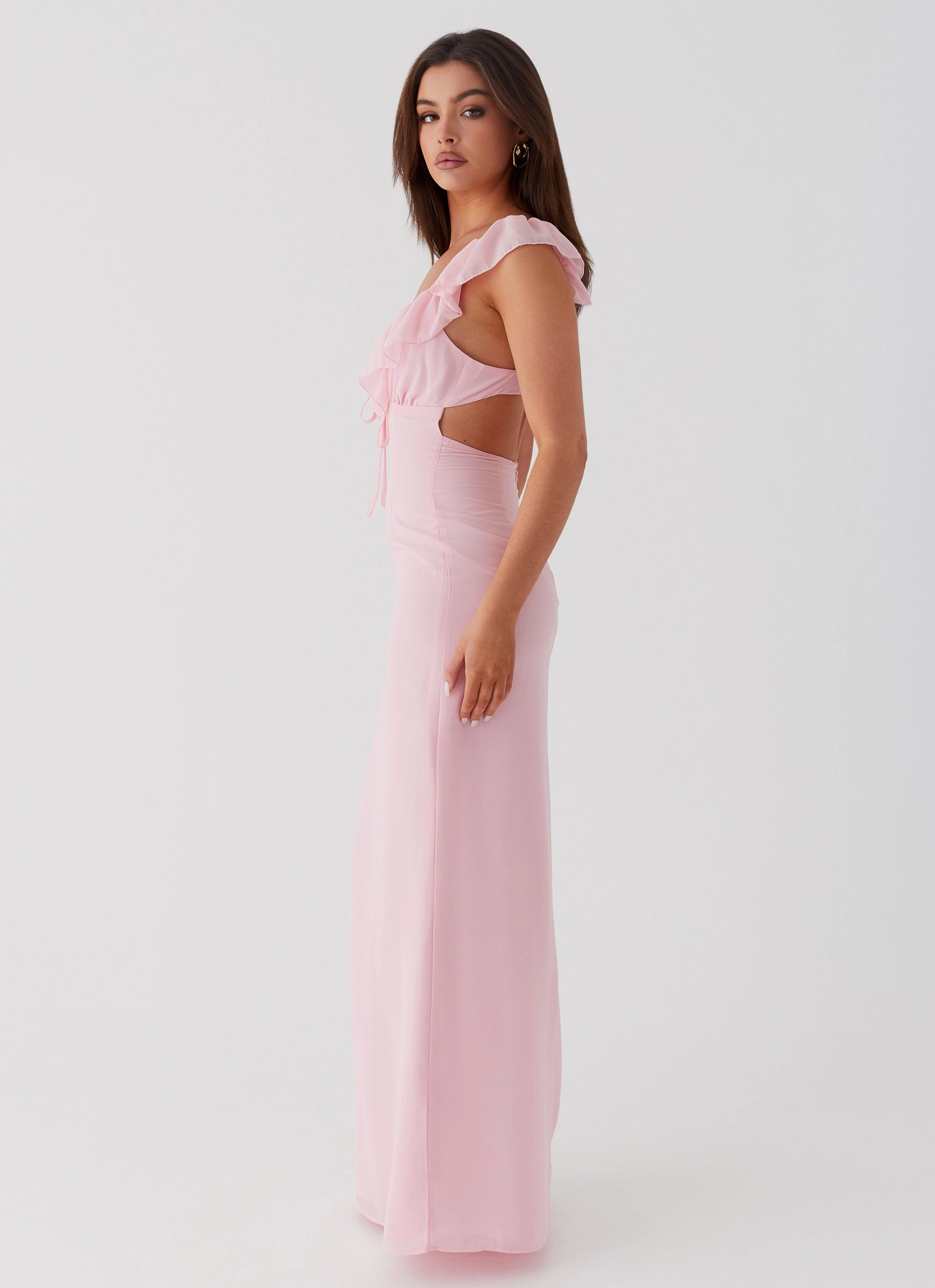 Silvie Maxi Dress - Pink High-waisted evening piece