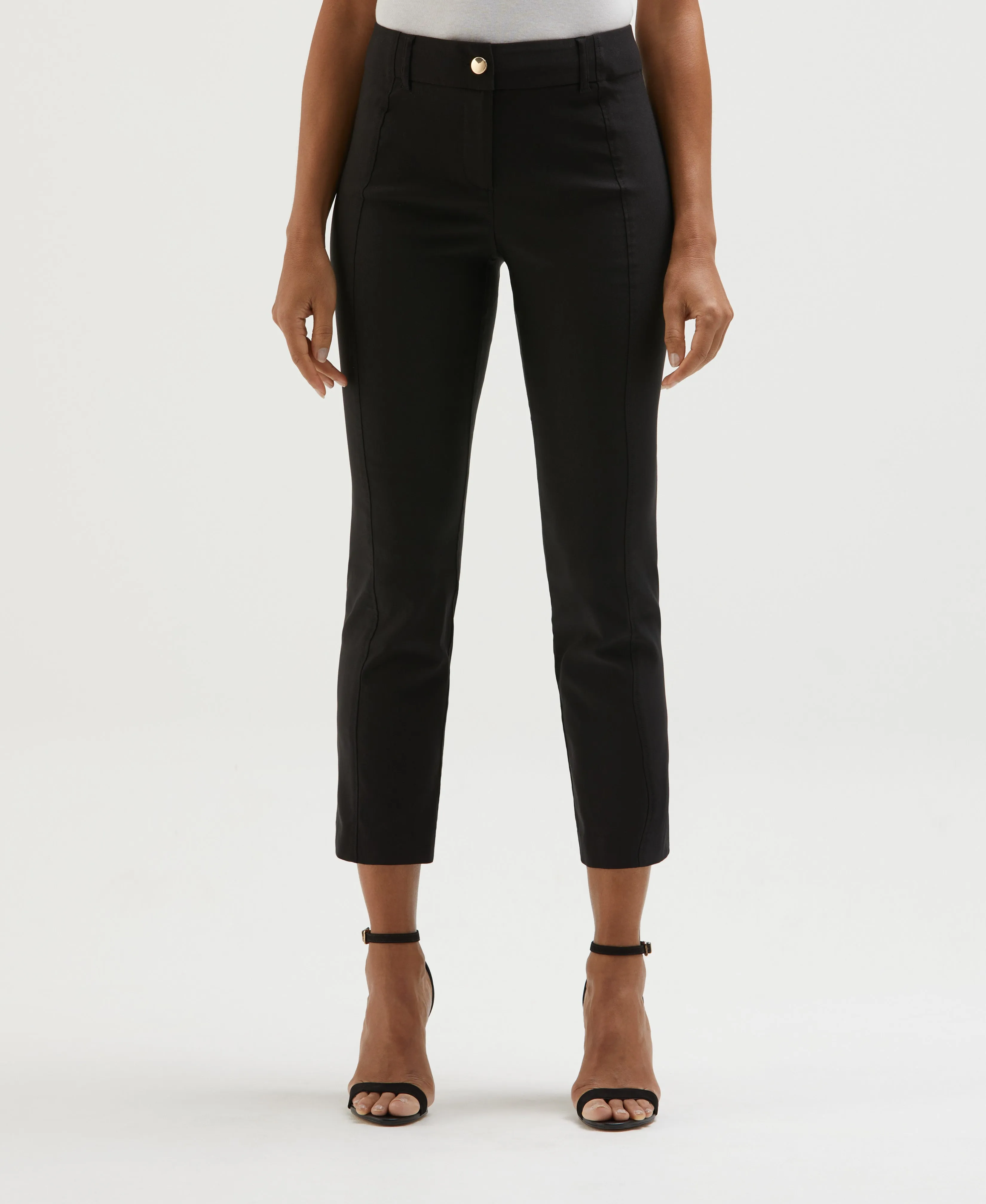 High Durability Stitching Satin Luxe Straight Leg Crop Pant