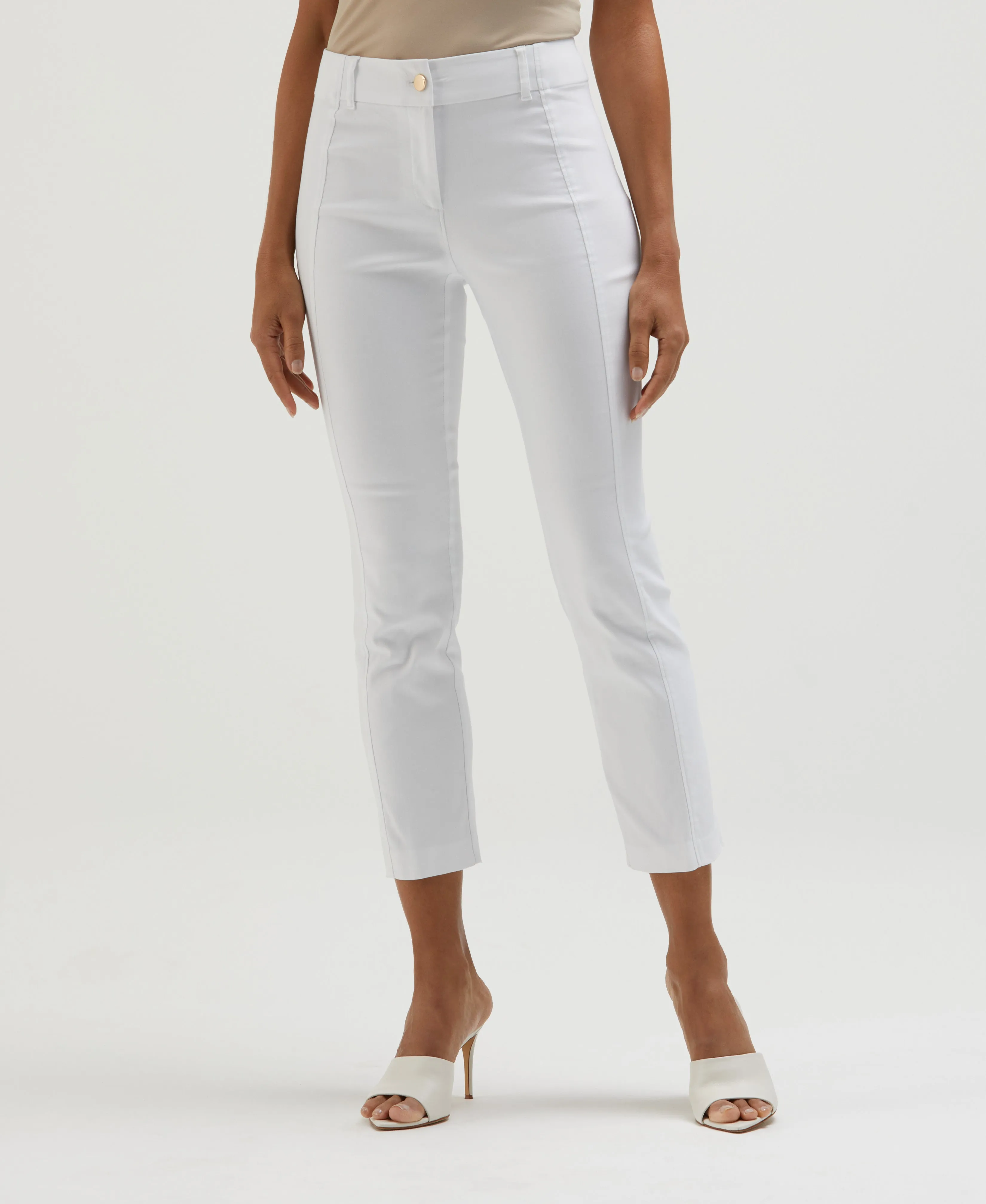 Versatile staple Snag Proof Fabric Satin Luxe Straight Leg Crop Pant