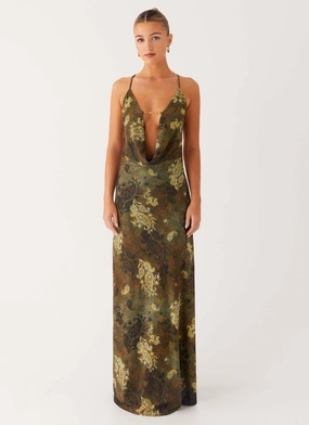Star Fields Maxi Dress - Cyber Floral Urban Edge All-Day Fit
