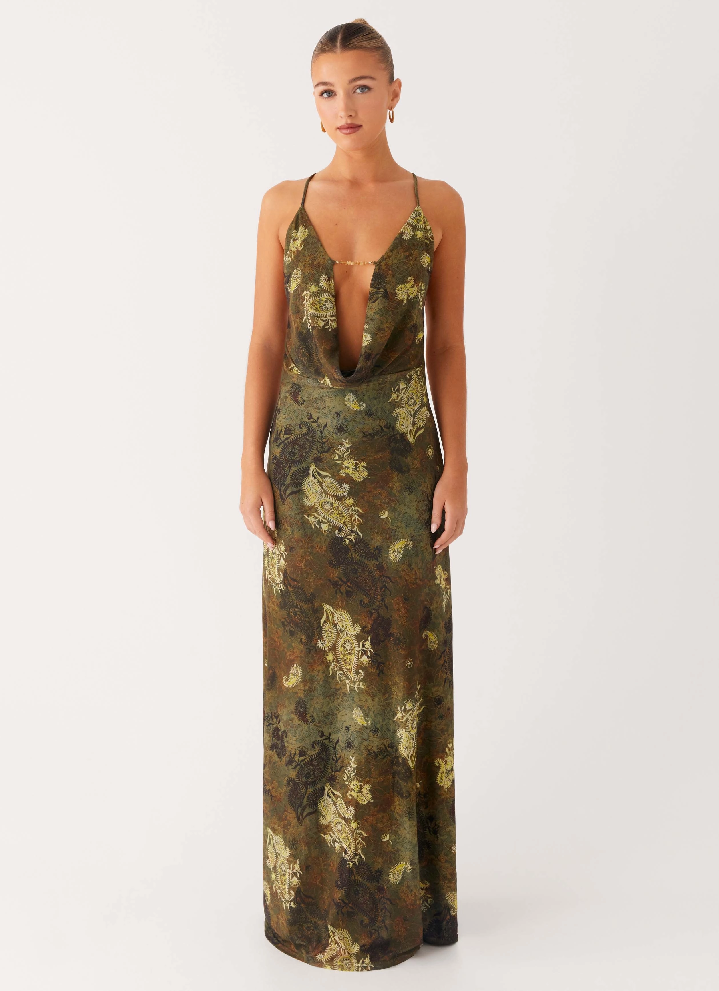 Slender Look Star Fields Maxi Dress - Cyber Floral