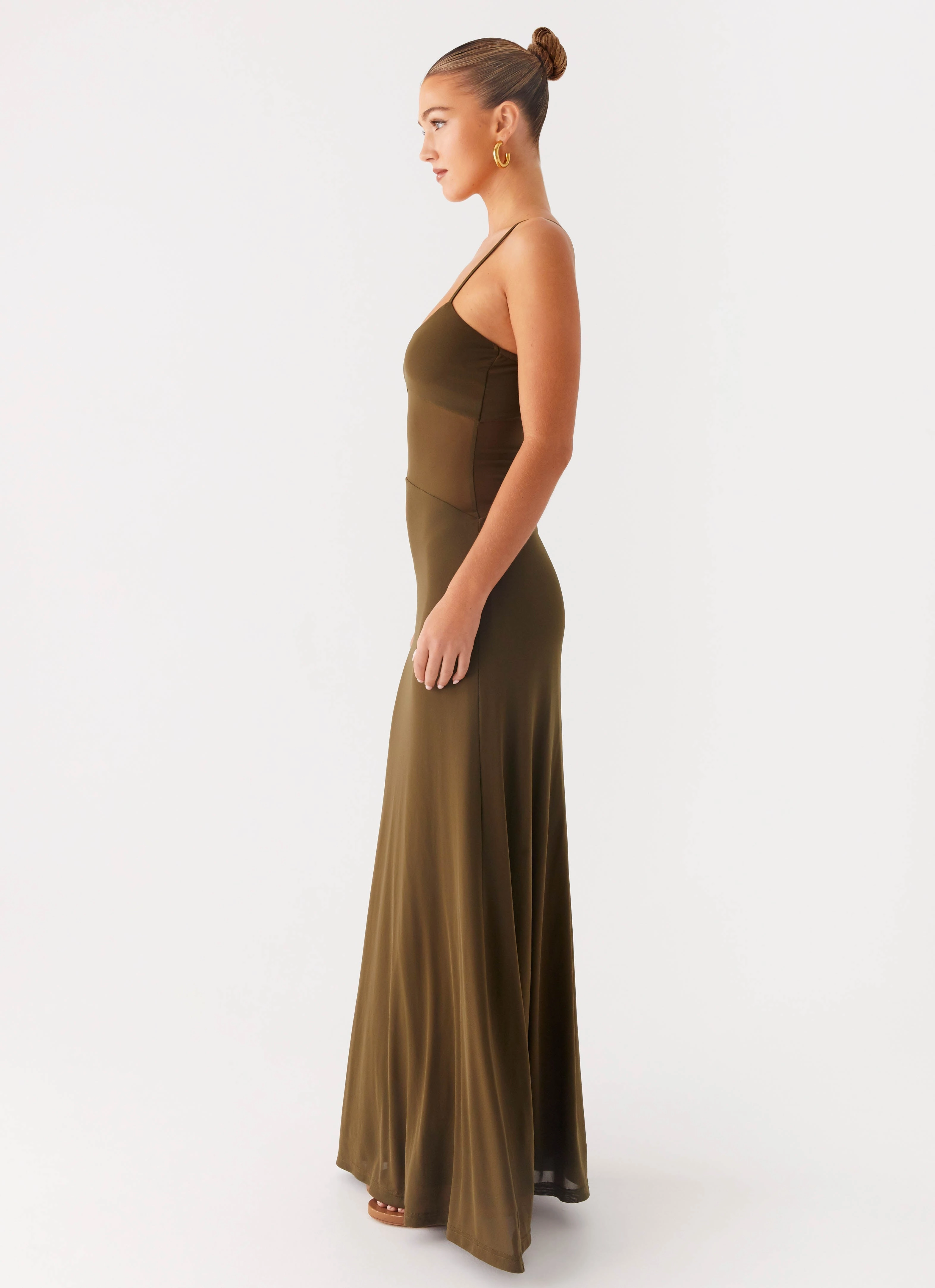 Starfall Maxi Dress - Khaki Vibrant Design Oversized-Fit