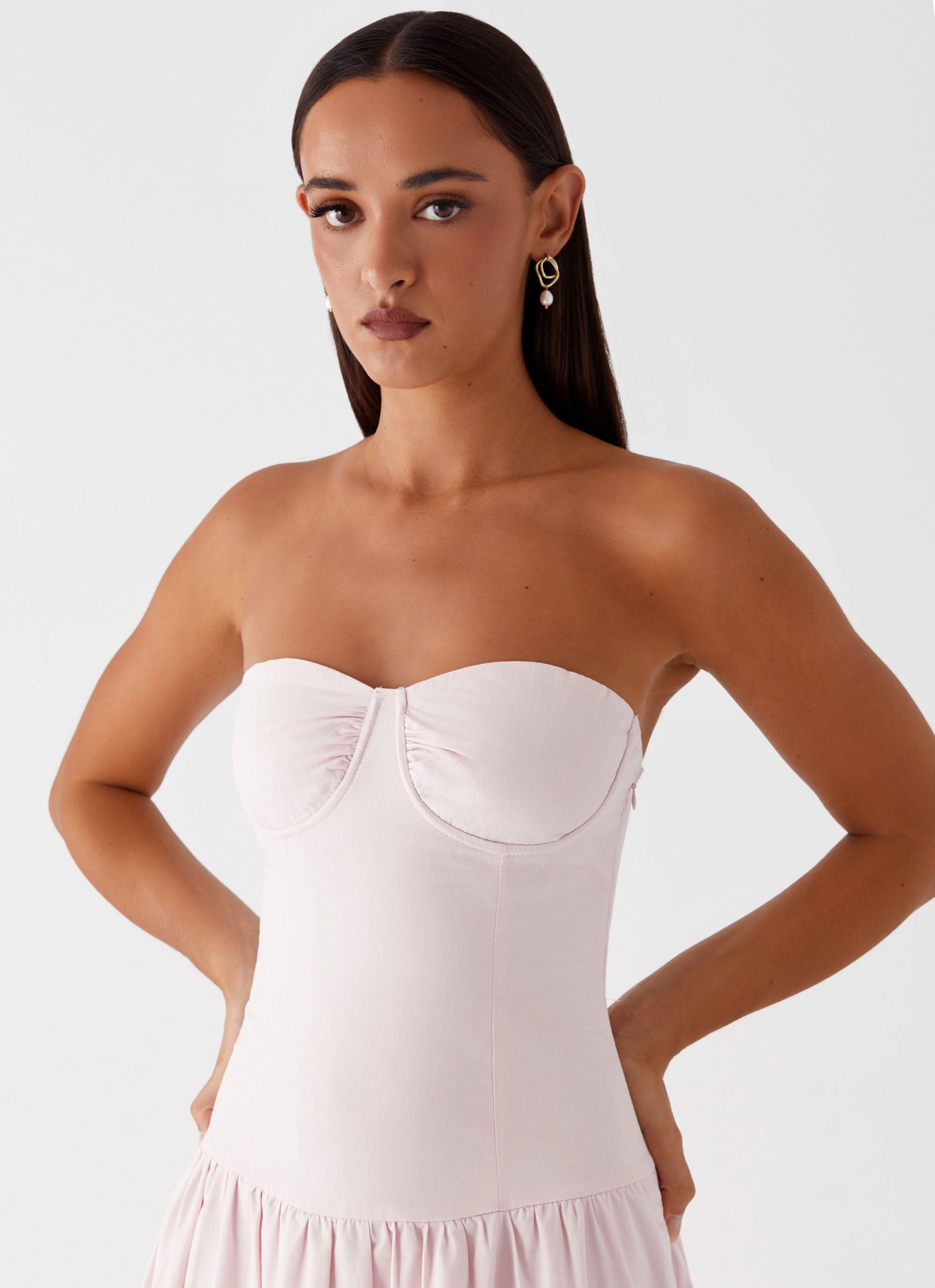 Starla Maxi Dress - Pink DoubleLayeredMaterial Subtle Flex