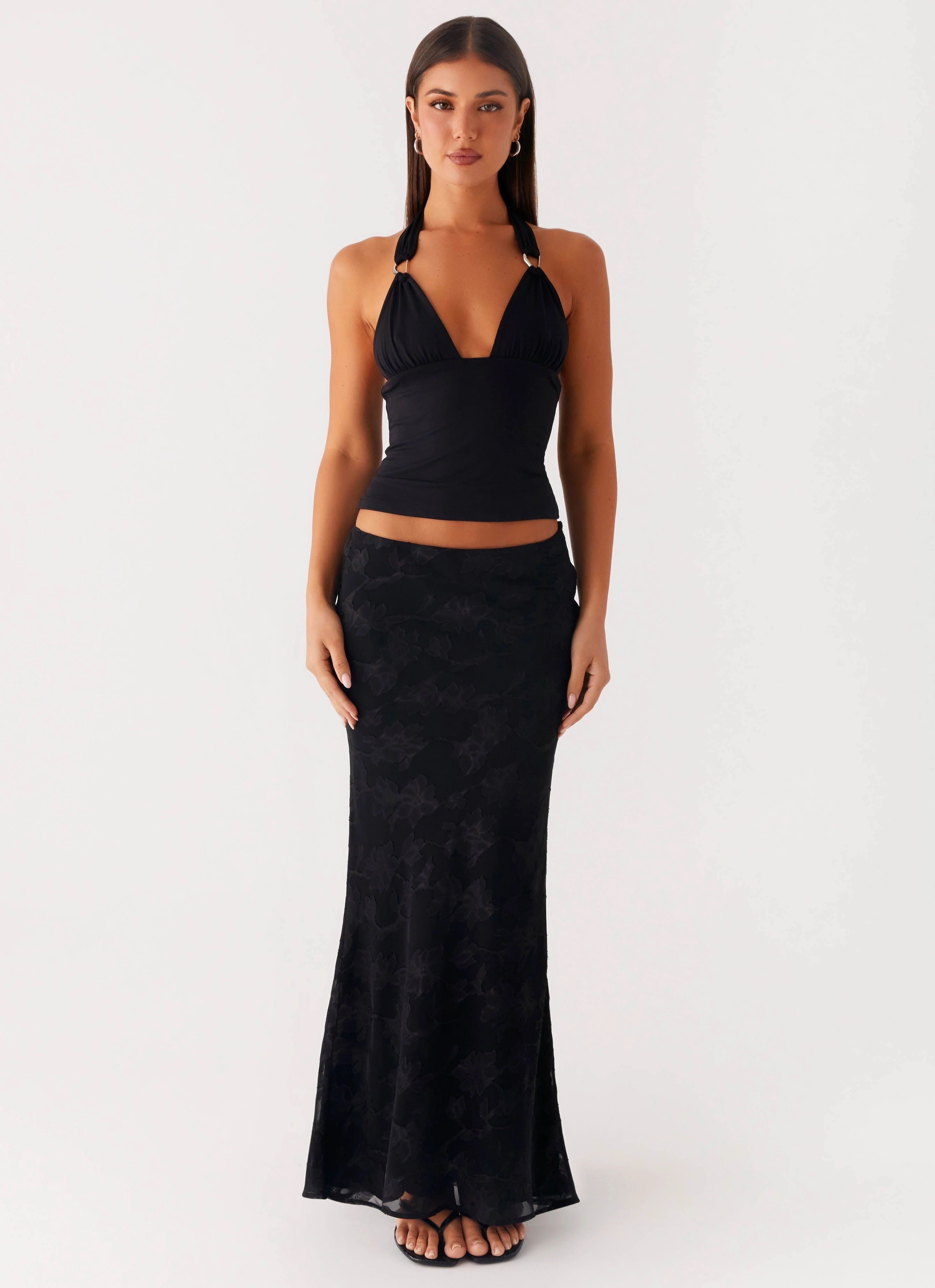 Style Fusion Starlit Maxi Skirt - Black