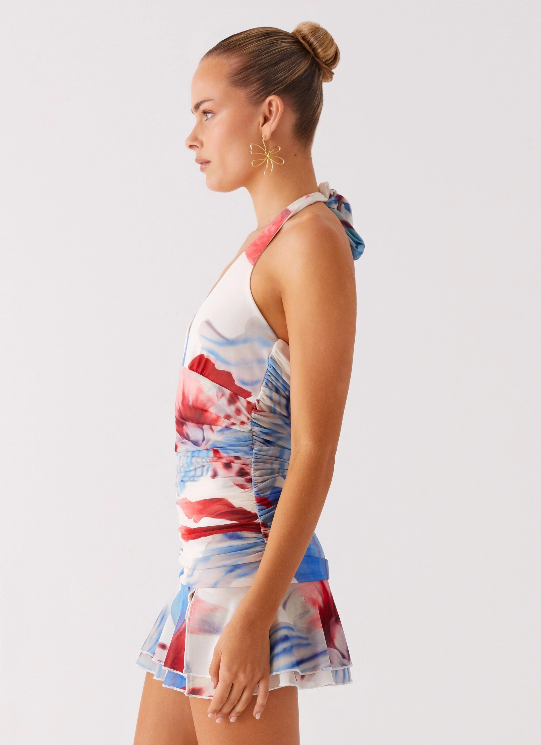 Starlit Night Mini Dress - Deep Sea Bloom Modern-style Feminine Cut