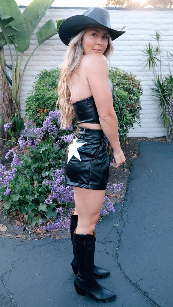 Starstruck Faux Leather Shorts Stylish Choice Layered Basics