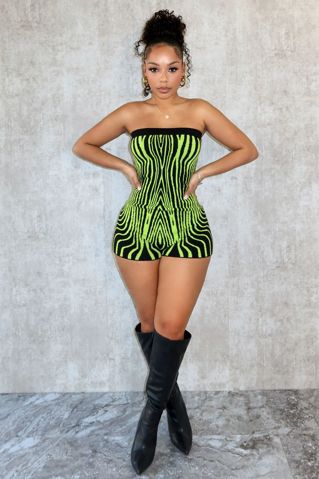 QuickDryTech Stay Focused Jacquard Knit Romper