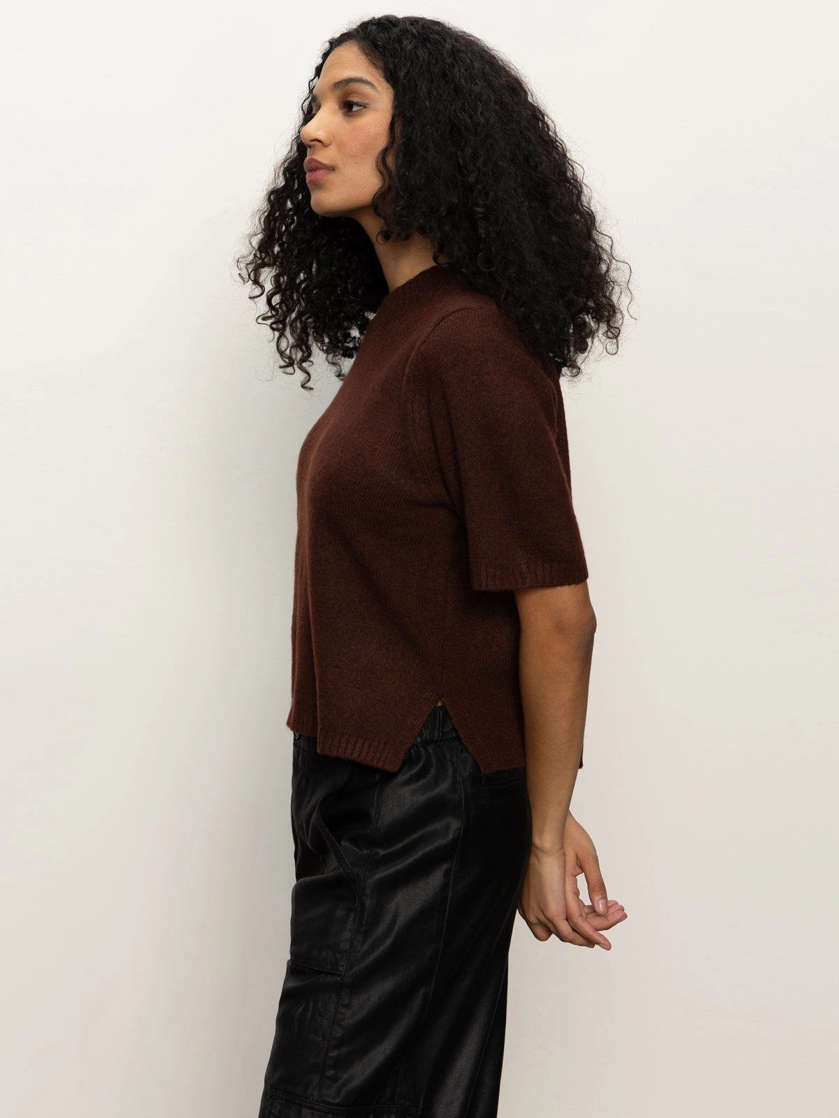 Perfect Sweater Tee Chicory Layered Shoulder SleevelessOption