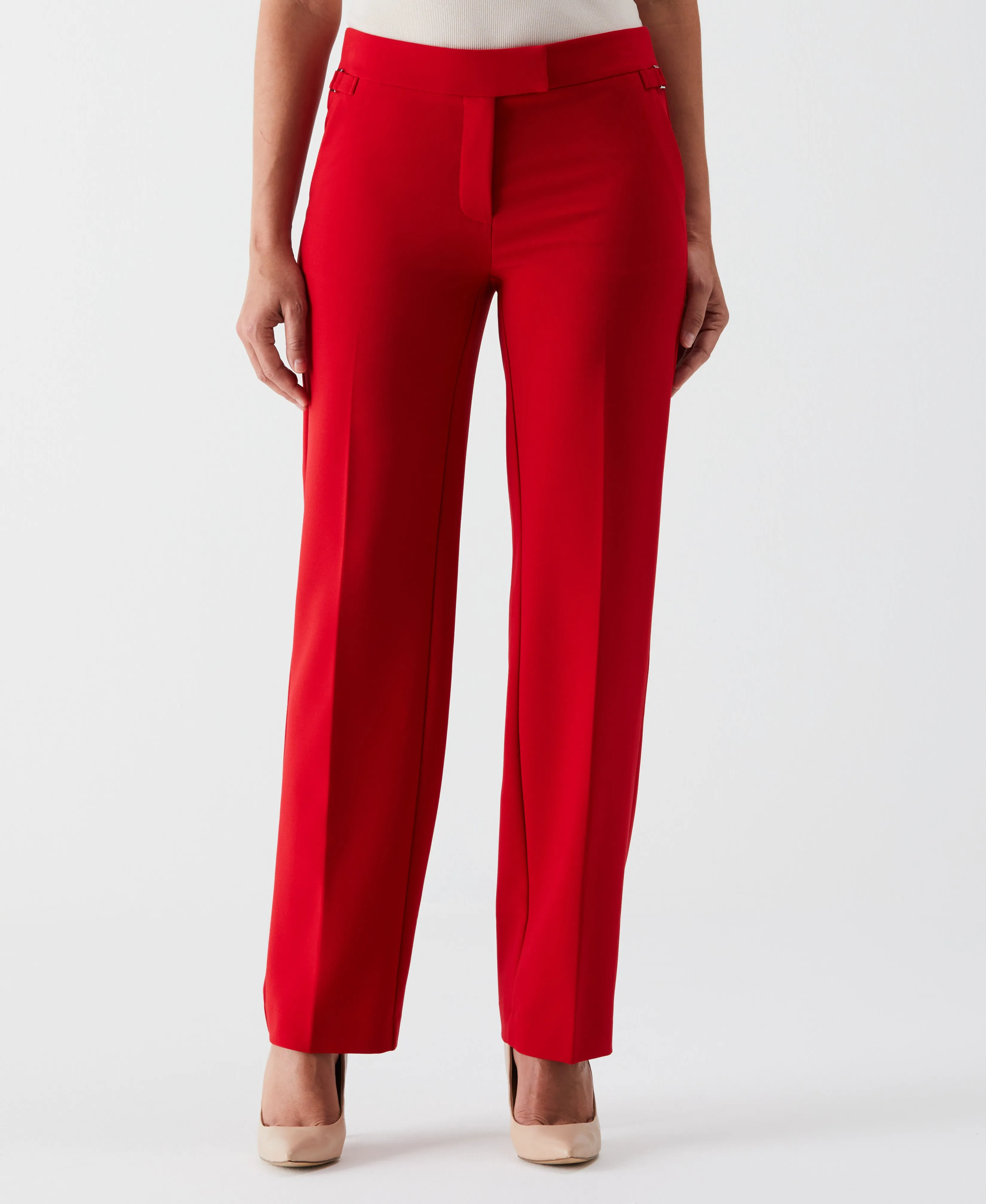 Straight Leg Tab Pant Flat Lock Seams Roll-up style