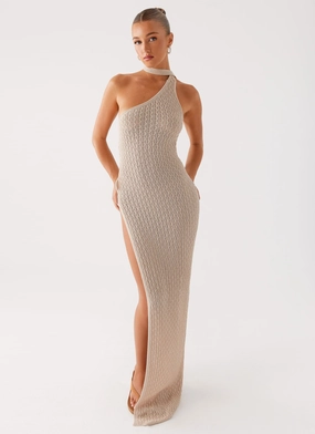Form Focus Carryn Knit Maxi Dress - Beige