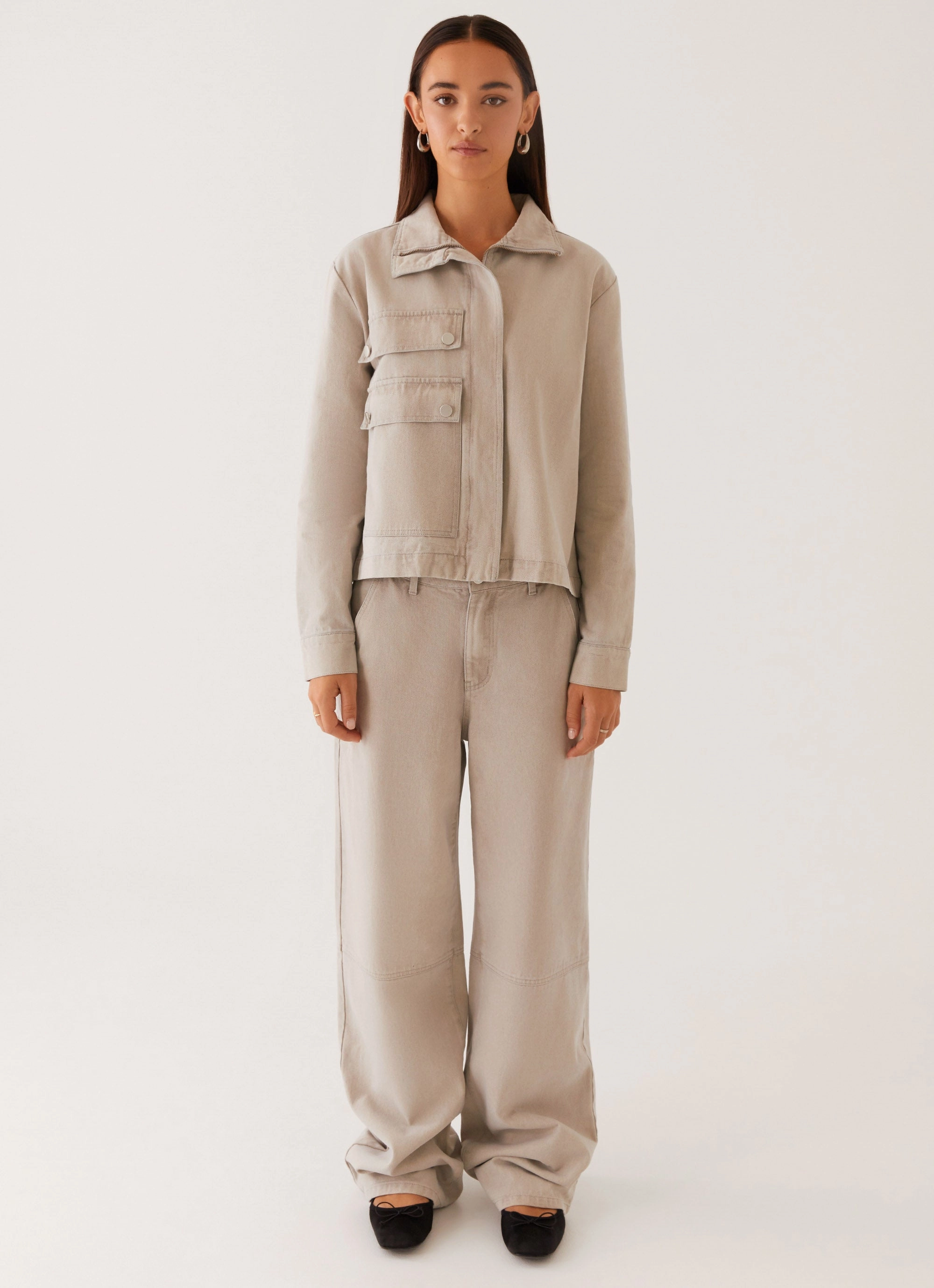 Milani Balloon Denim Jeans - Grey Weekend Ready Multi Pocket Design