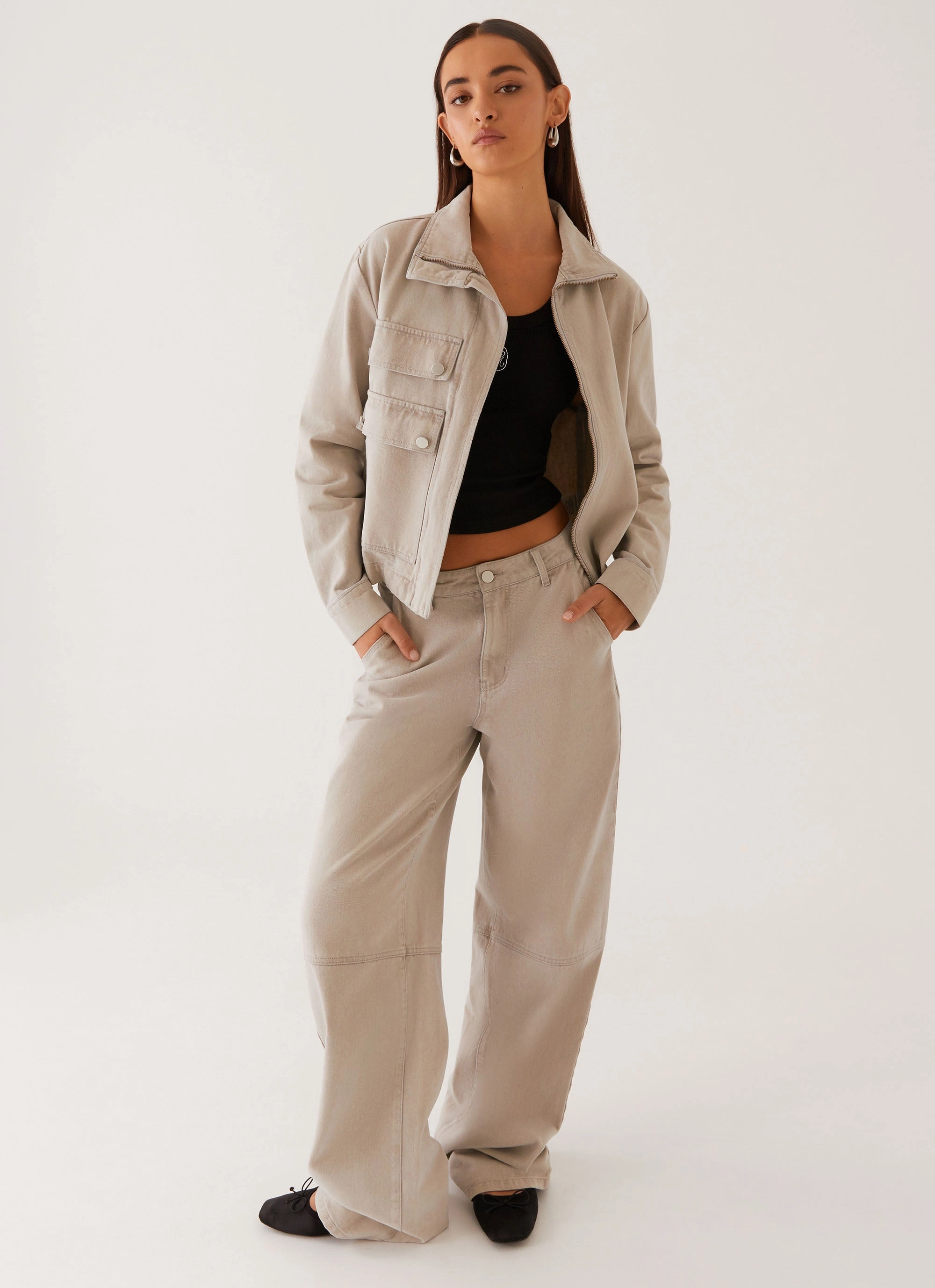 Milani Balloon Denim Jeans - Grey Smooth Form