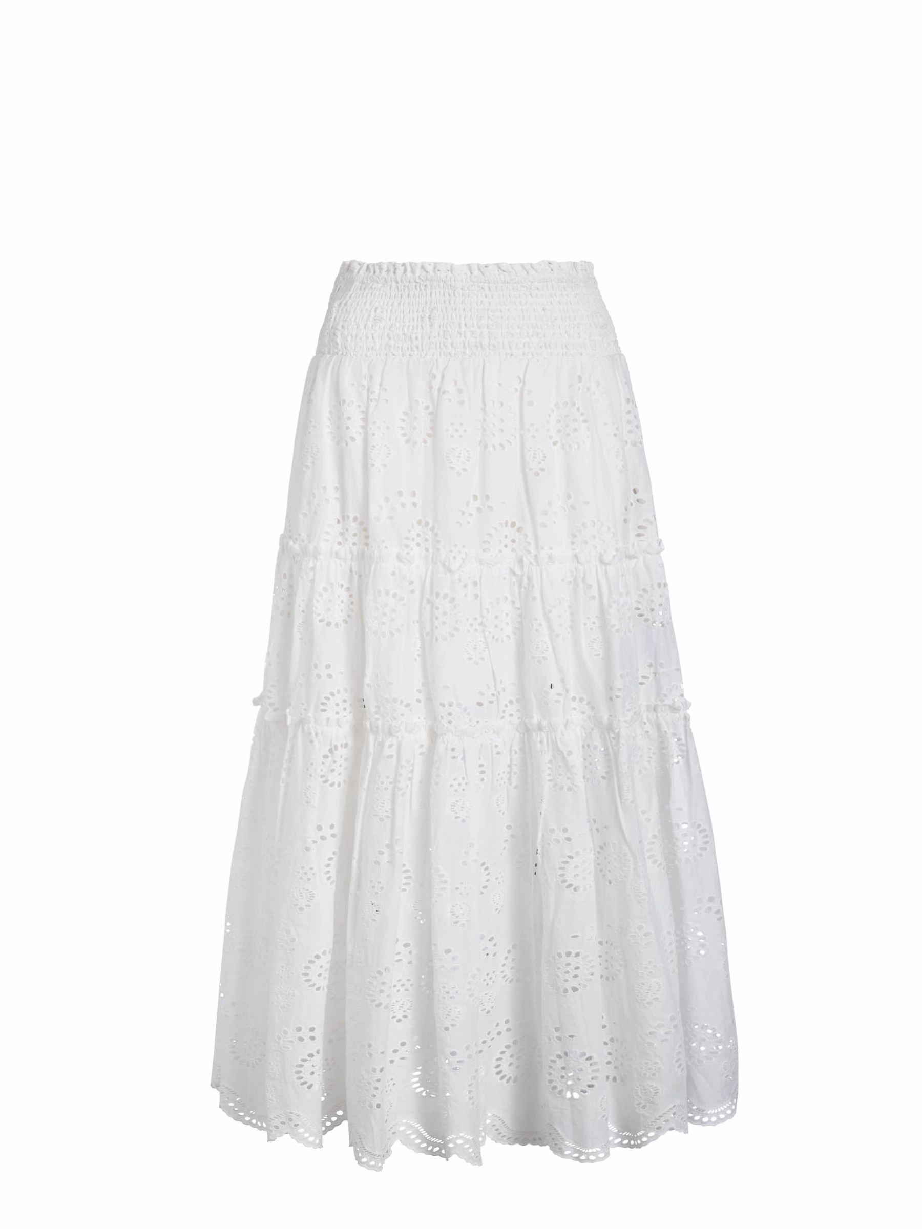 Charlie Skirt In Fresh White Eyelet Fold Over Detail Aesthetic Look
