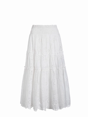 Charlie Skirt In Fresh White Eyelet Photoshoot Ready ribbed texture