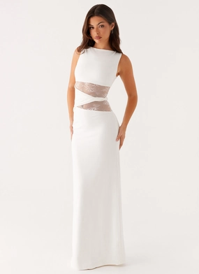 Karma Maxi Dress - White Light Cloud