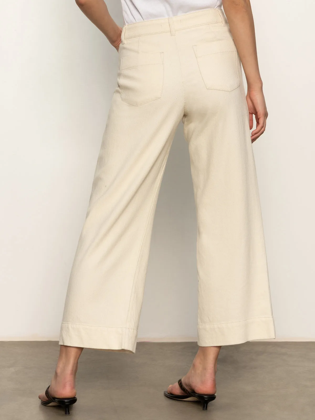 Layering Comfort Soft Marine Wide Leg Standard Rise Crop Pant Macrame