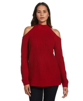 Cold Shoulder Sweater Tunic Odor Resistant Technology DoubleLayered