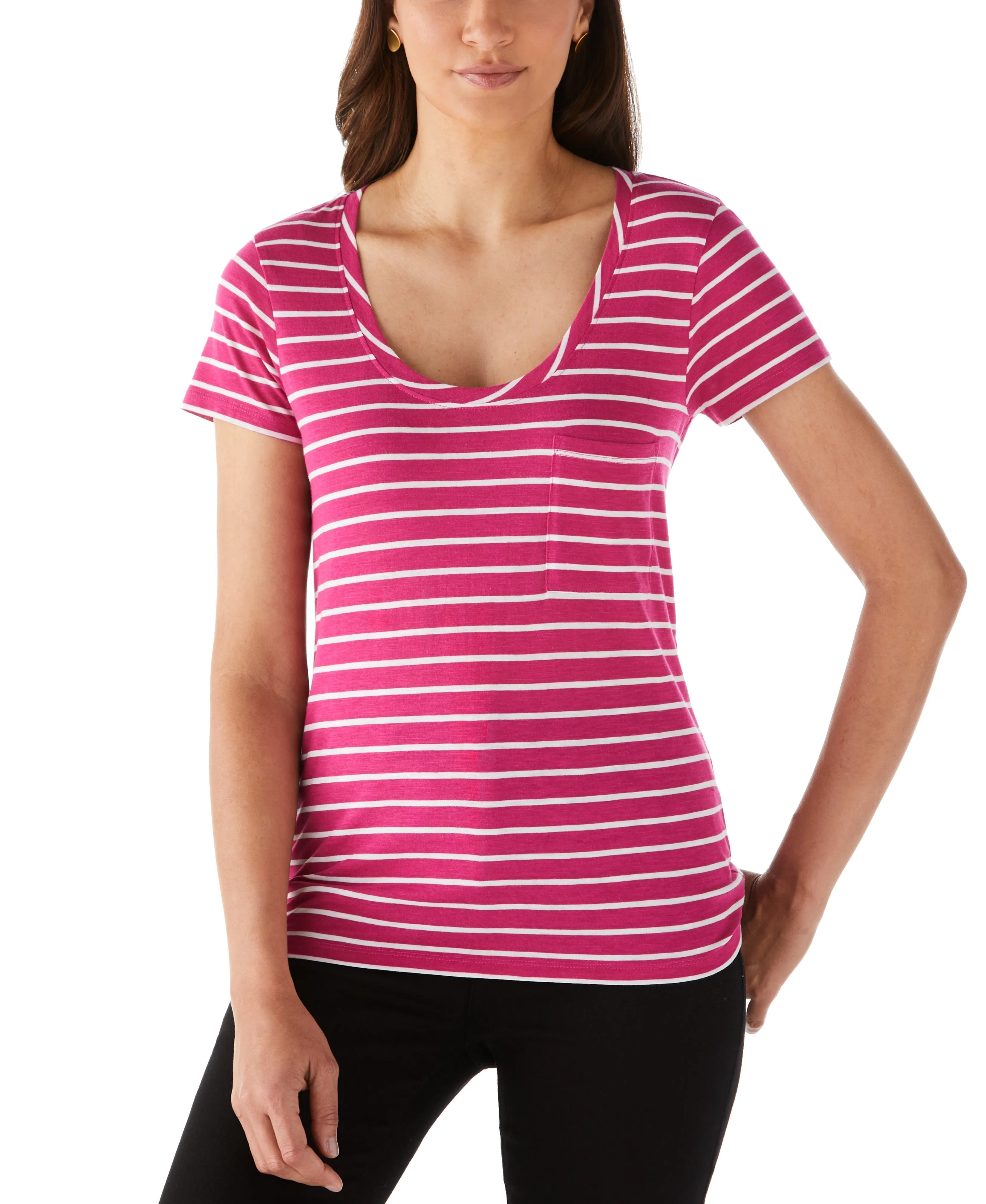 Stripe Slub Tee Snag Resistant Surface