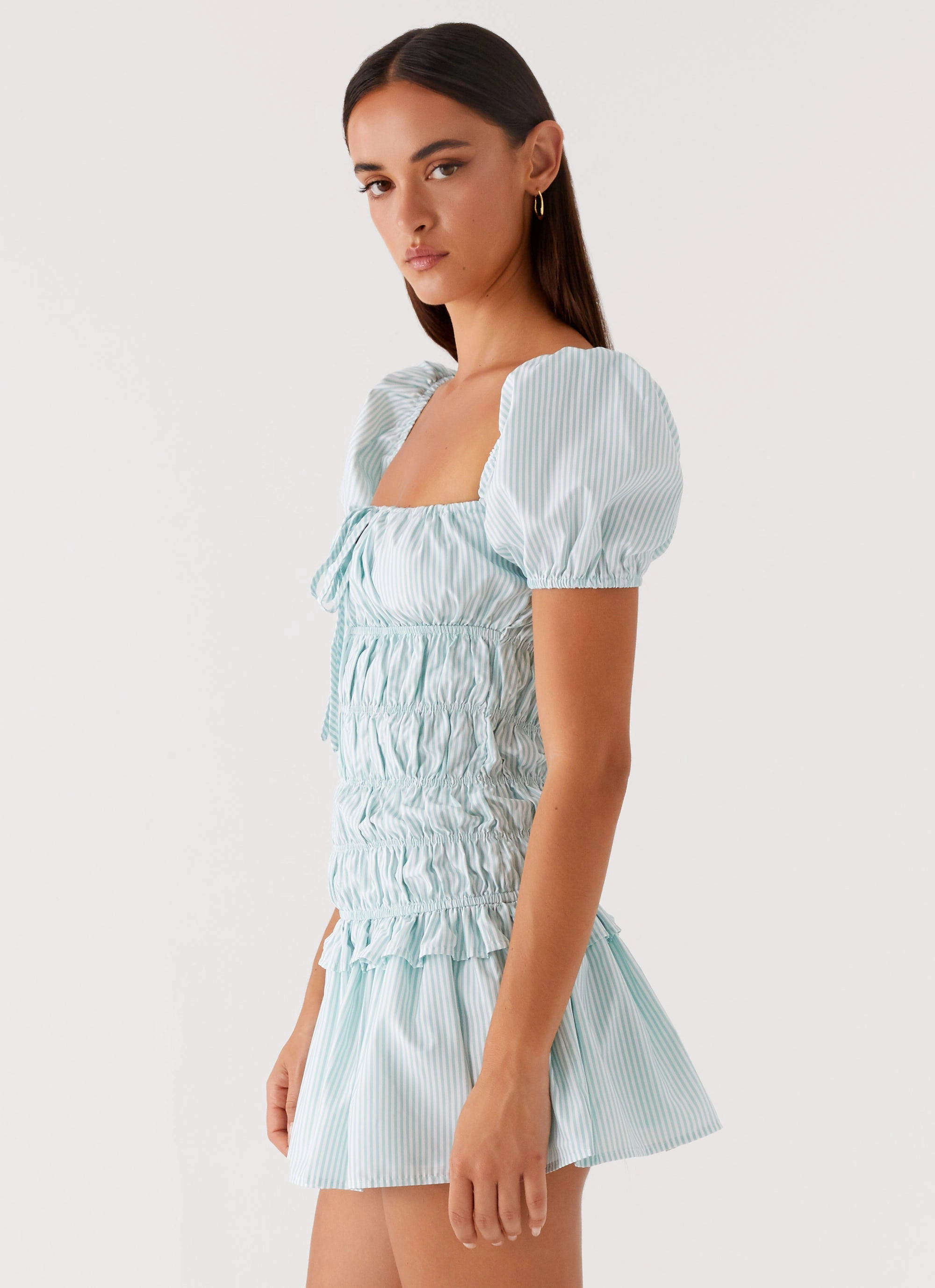 Key Feature Neat Fit Yolene Mini Dress - Green Gingham