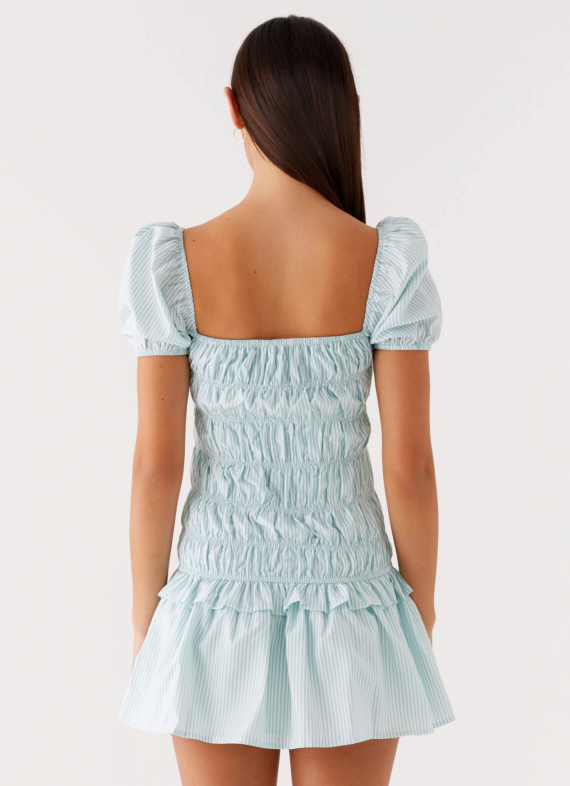 SeamlessConstruction Yolene Mini Dress - Green Gingham