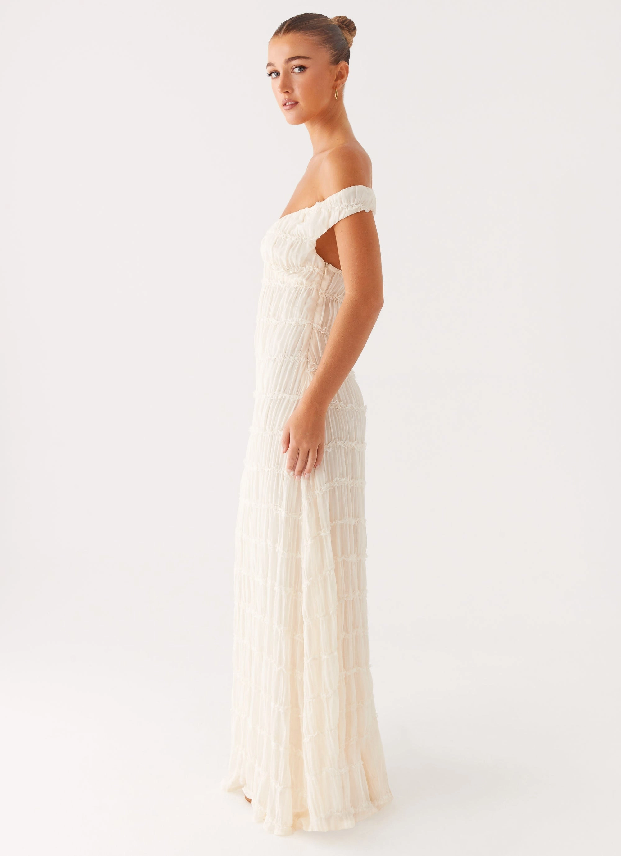 Statement-Buttons Embrace Maxi Dress - Ivory