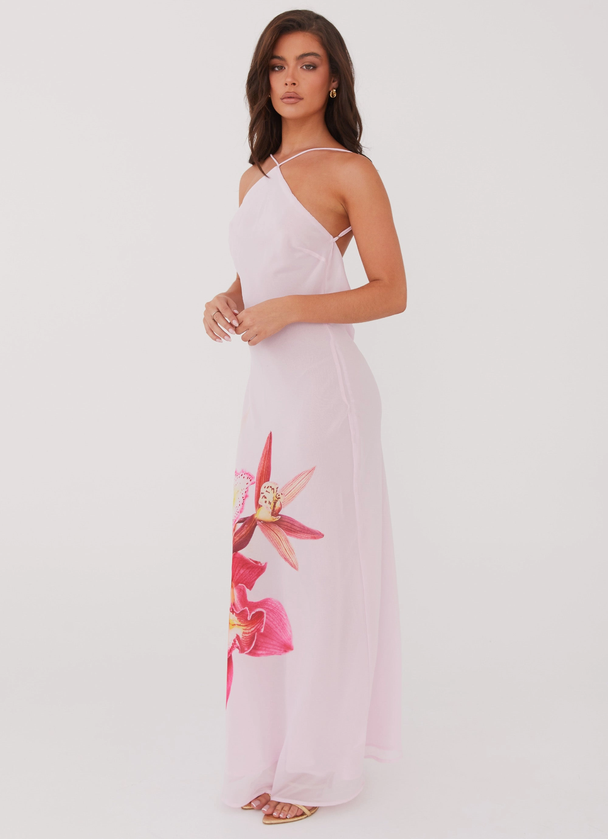 Refined Vibe Blossom Hearts Maxi Dress - Pink Peony