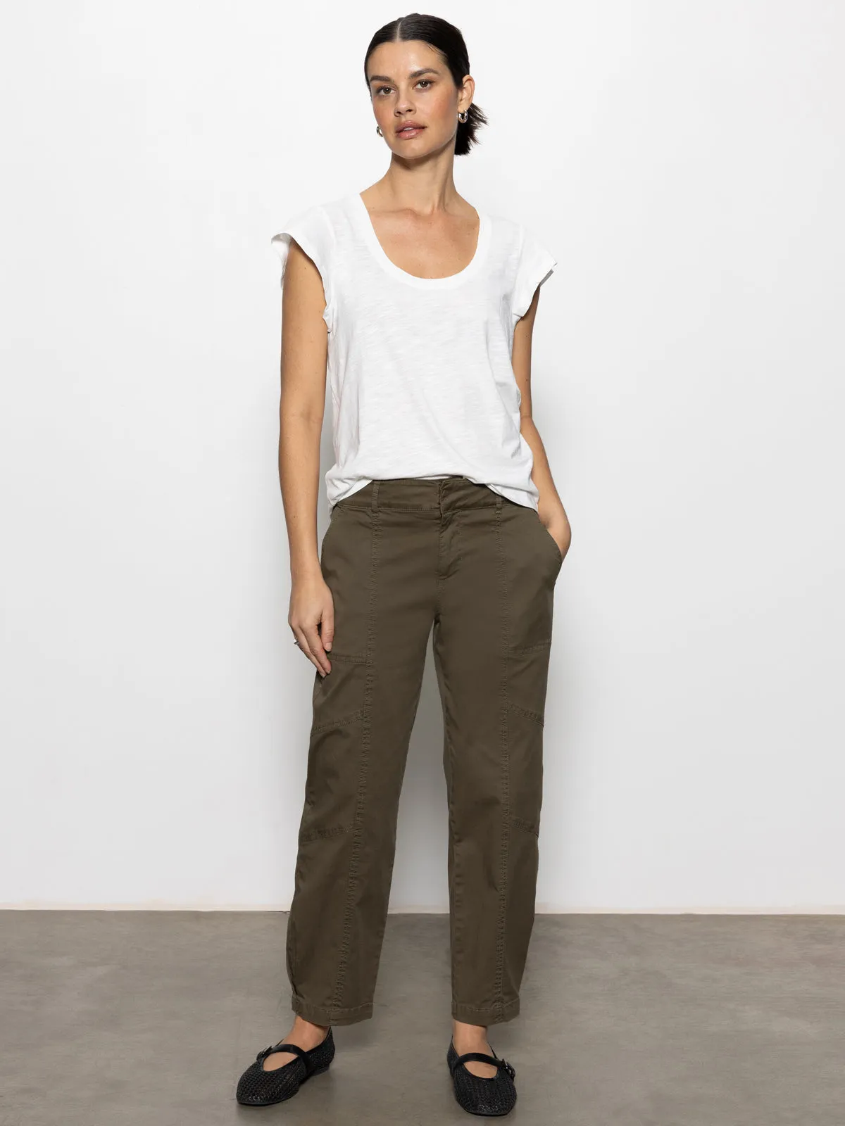 Striped Pattern Casual Design Sahara Tapered Standard Rise Pant Burnt Olive