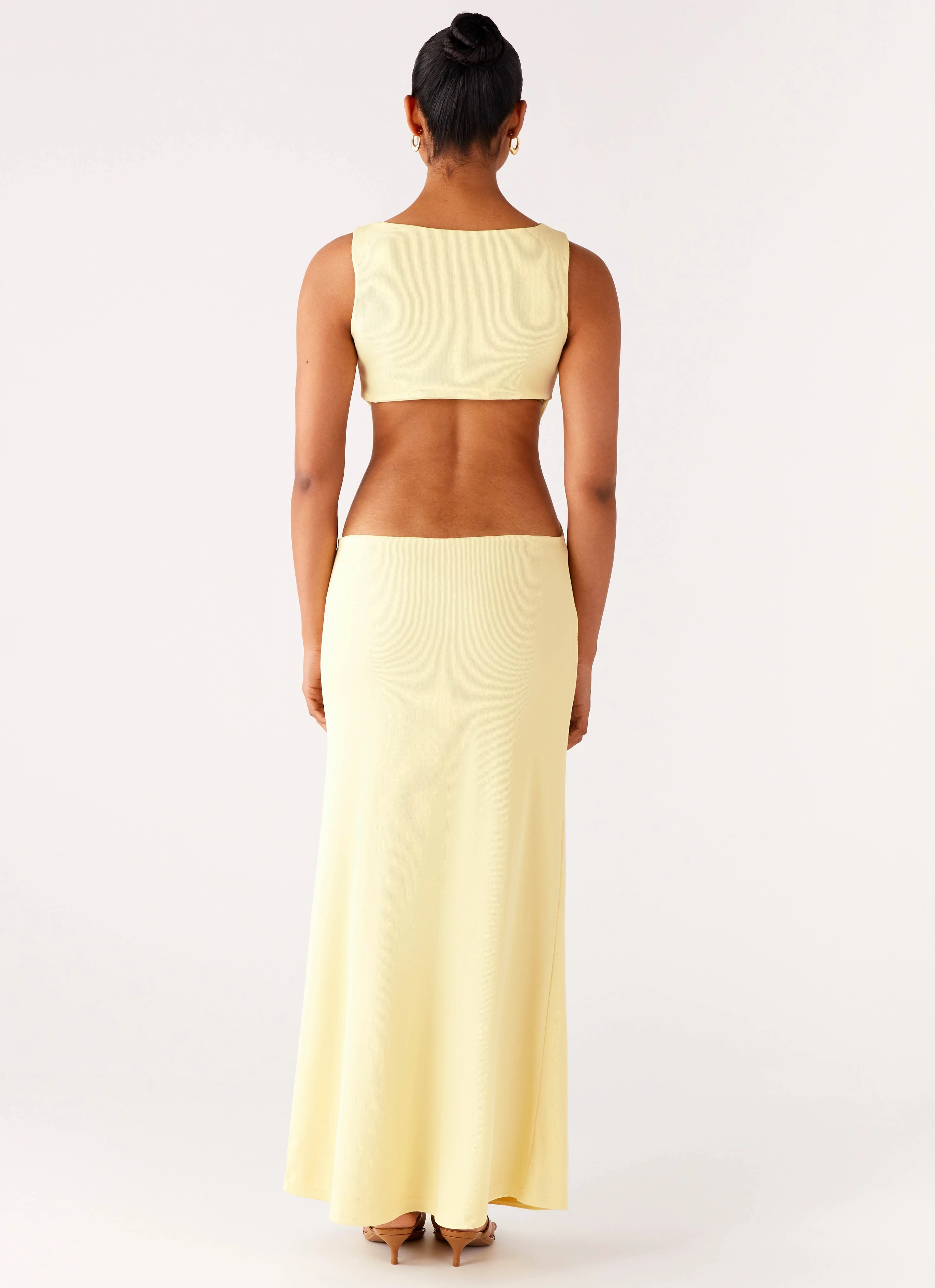 Back Glow Tailored Style Aruba Hardware Maxi Dress - Yellow