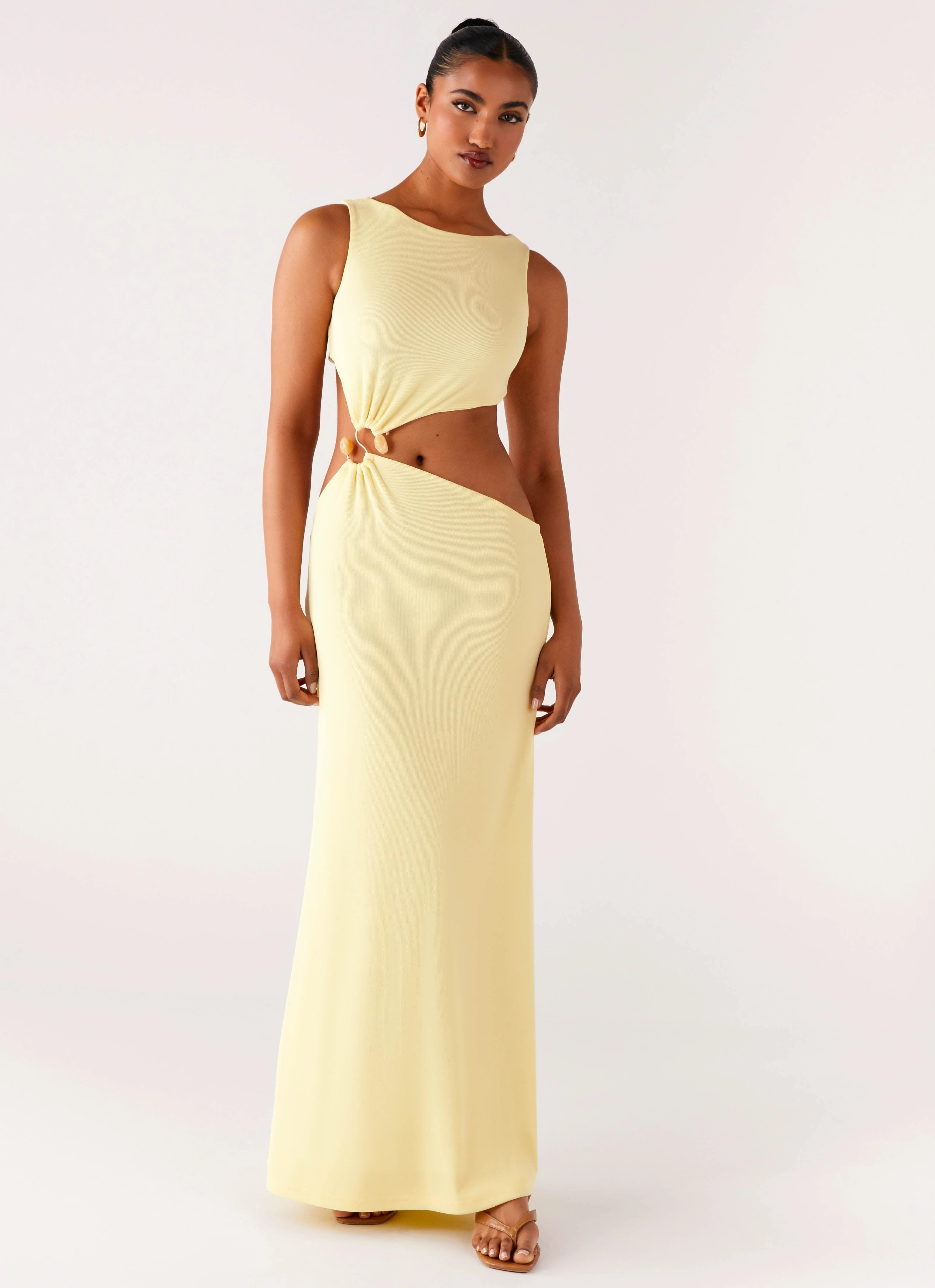 Aruba Hardware Maxi Dress - Yellow Natural Silhouette Style Option
