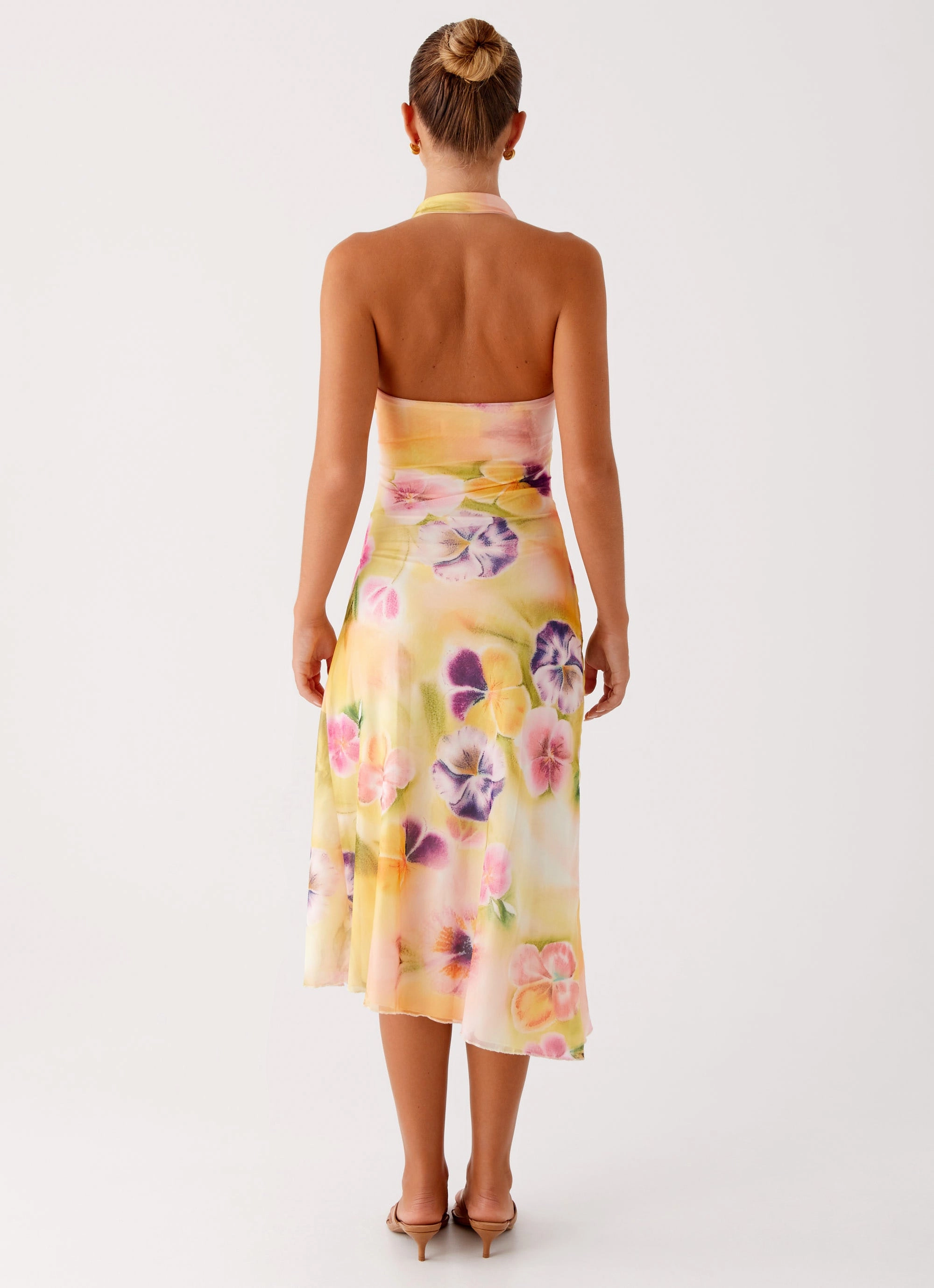 Easy Flow Linen Love Kayce Midi Dress - Sunburst Floral