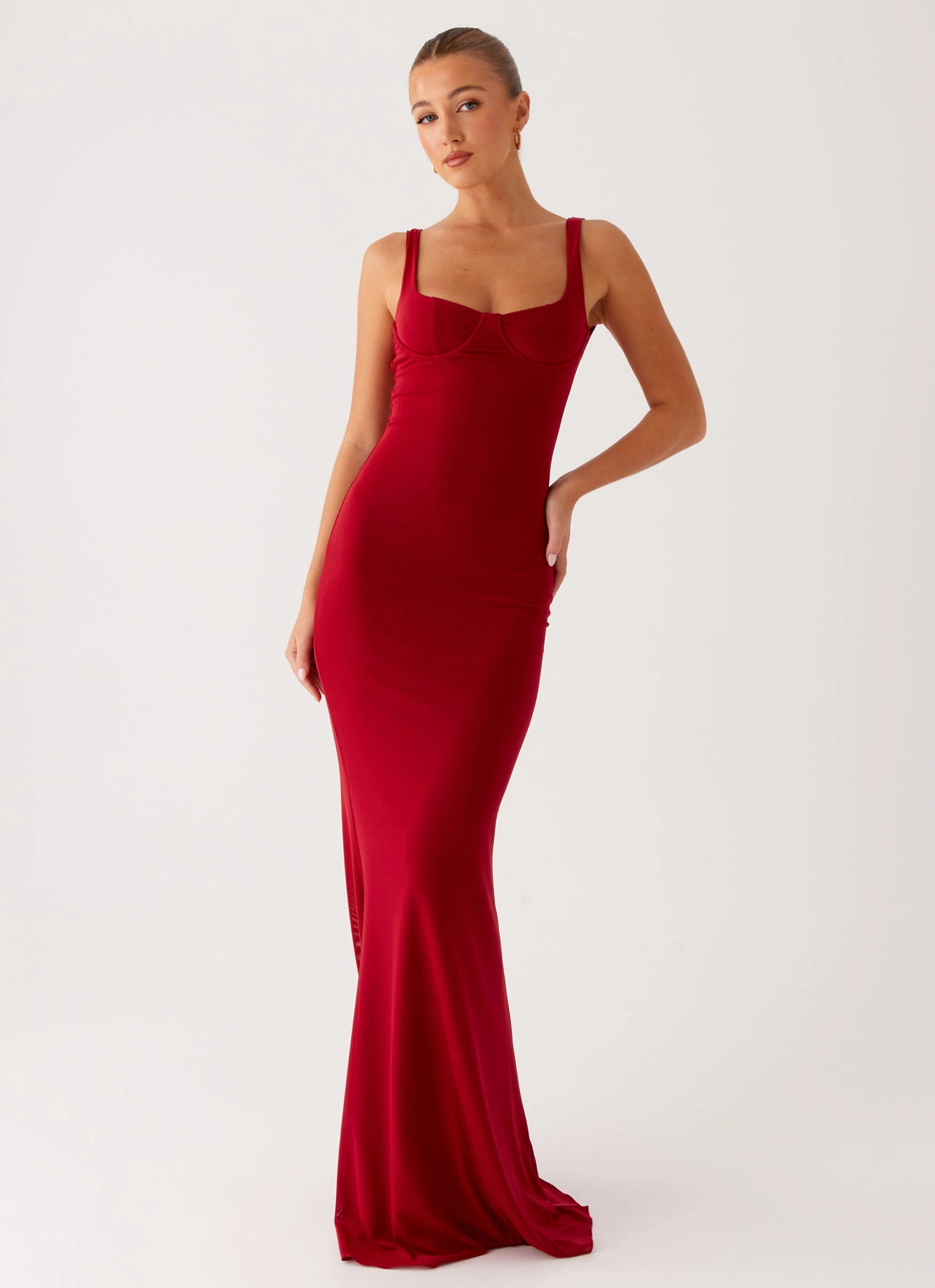 Safiya Maxi Dress - Maroon Comfortable Touch Refined touch