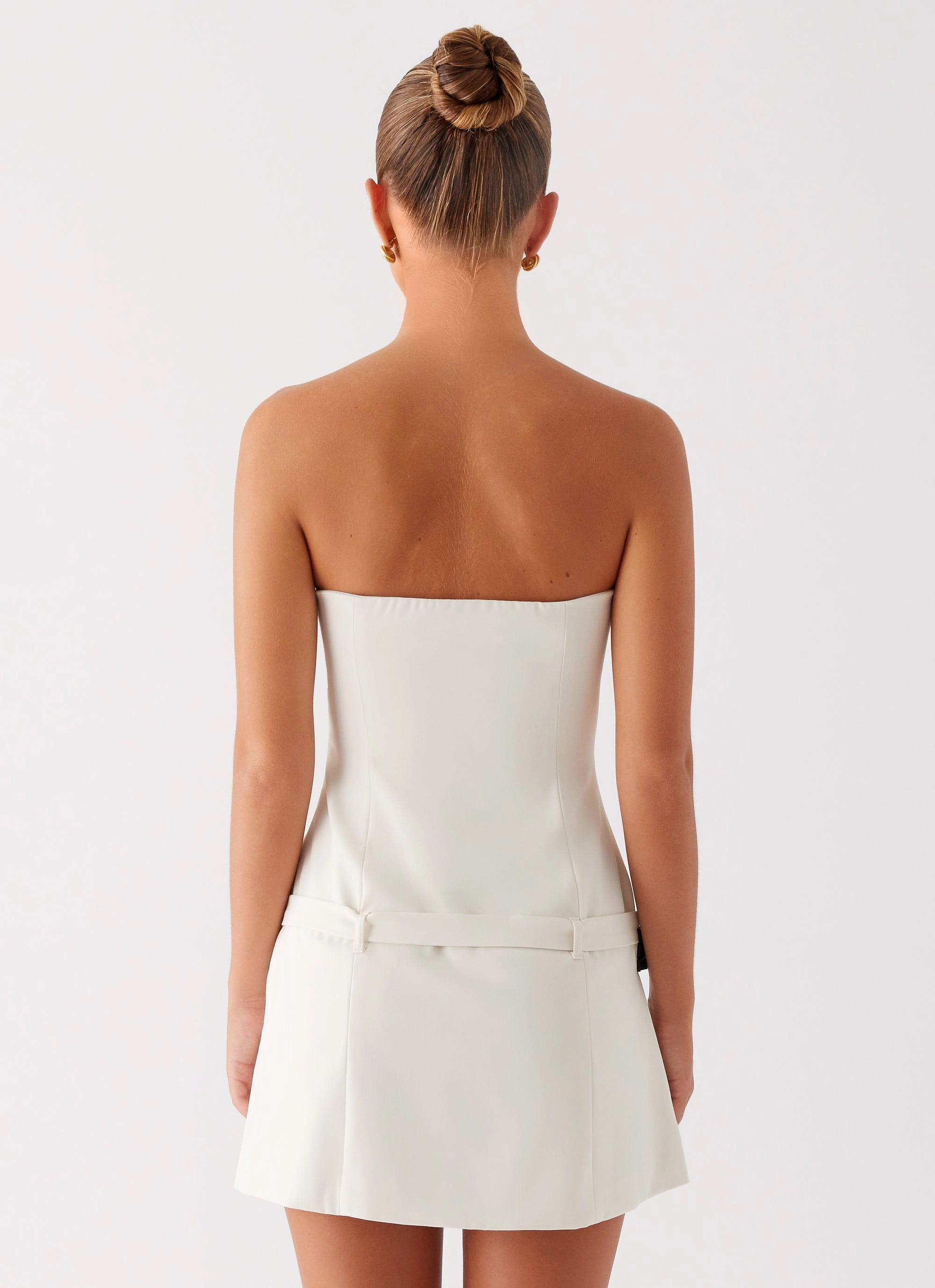 Lume Strapless Mini Dress - Ivory Urban Spirit