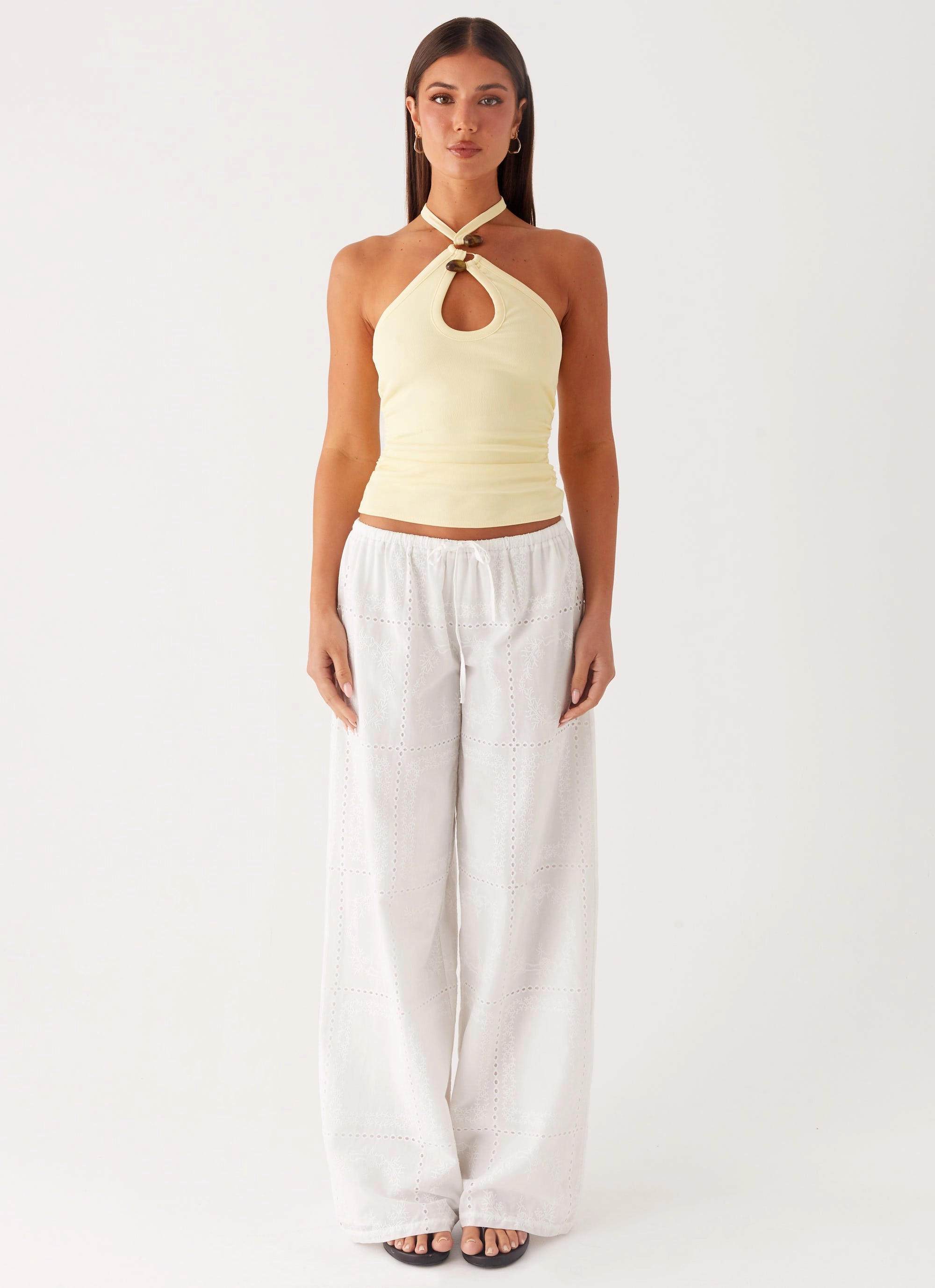 Bille Low Rise Pants - White Tagless label Everyday Style