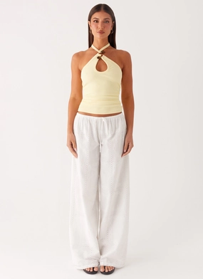 Bille Low Rise Pants - White Core Movement Versatile Wear