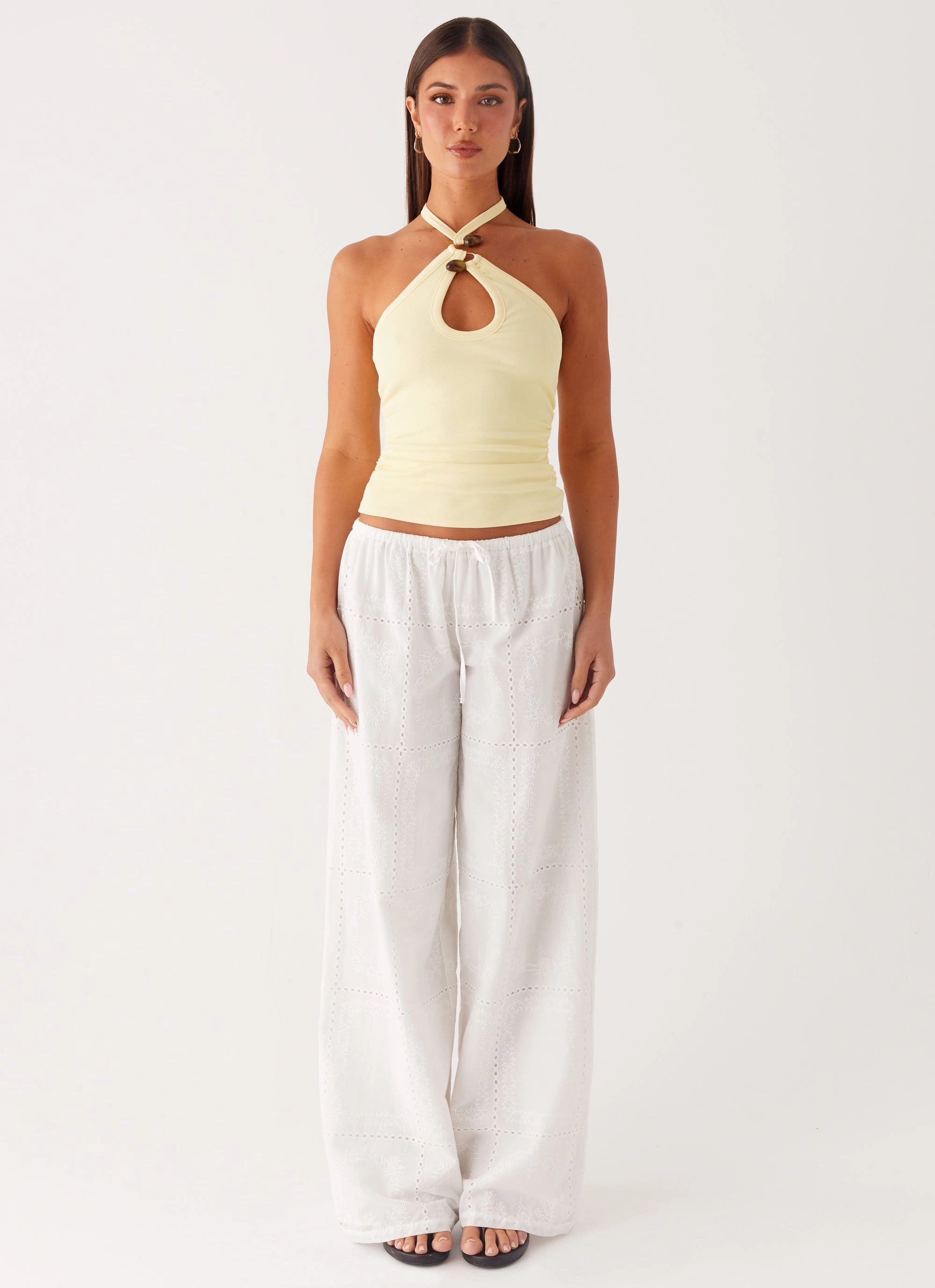 Bille Low Rise Pants - White Core Movement Versatile Wear