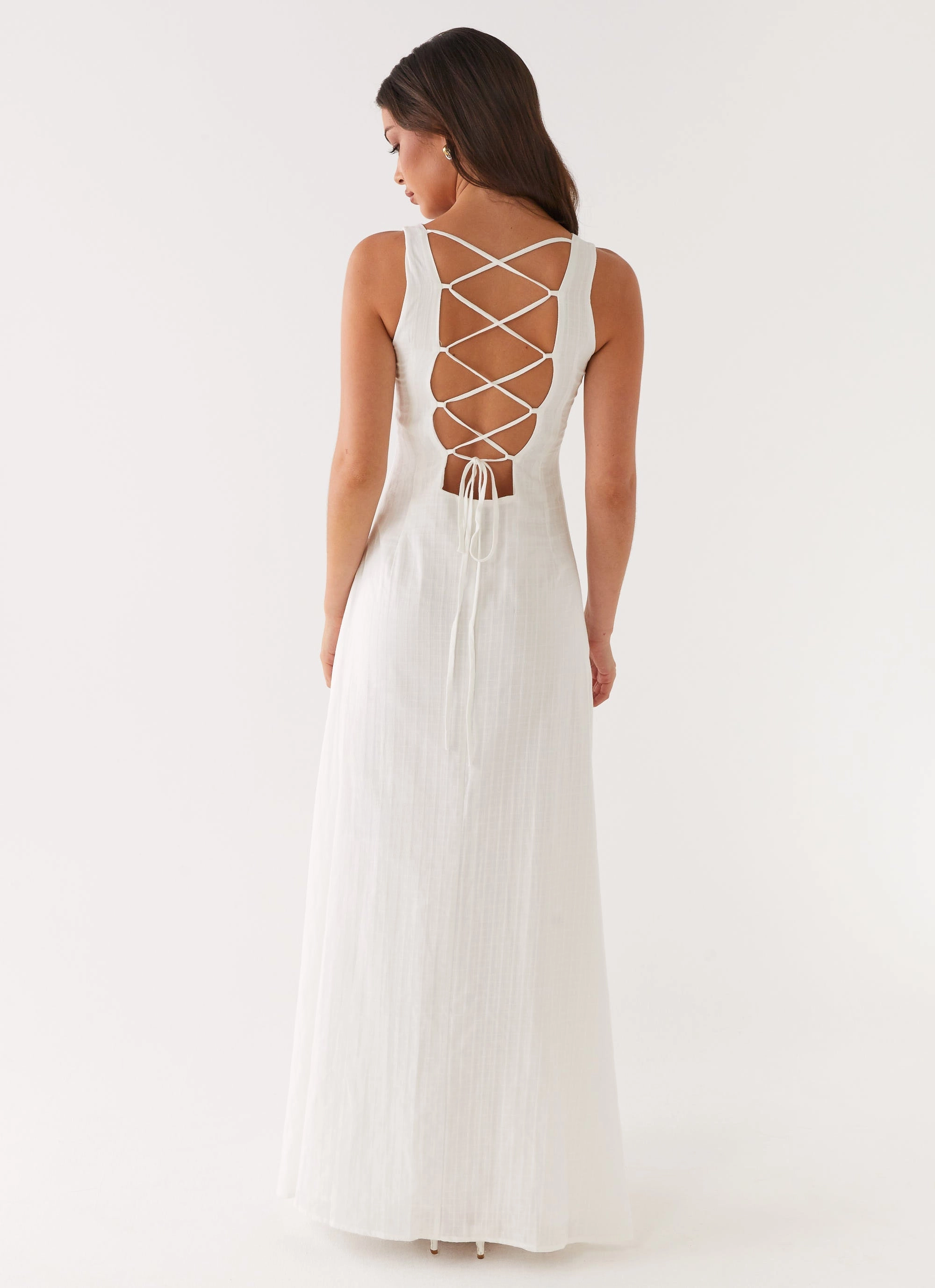 Maloney Maxi Dress - White Halter neck Day Ready Look