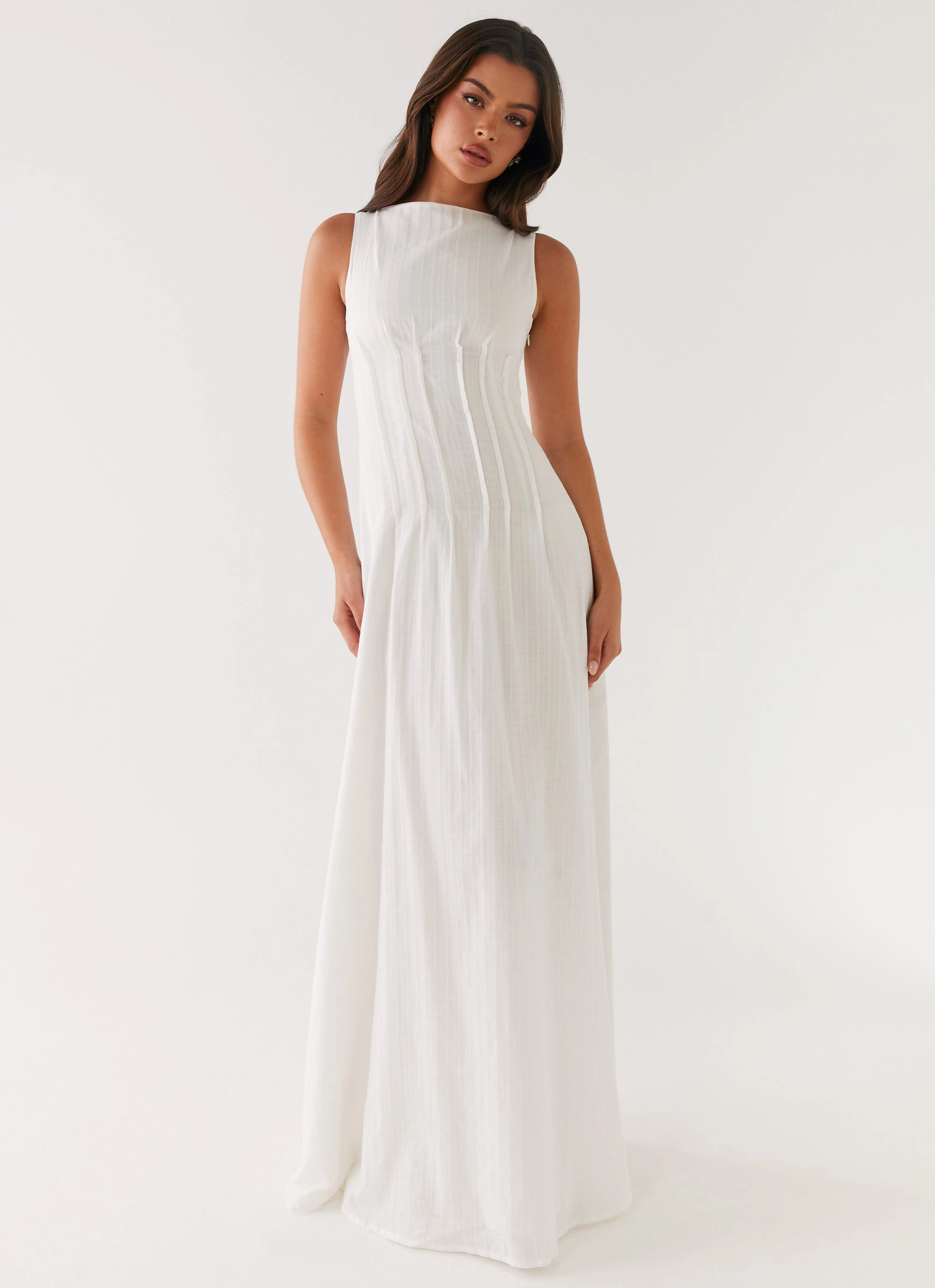 Maloney Maxi Dress - White Flattering Look Fit All Timewear