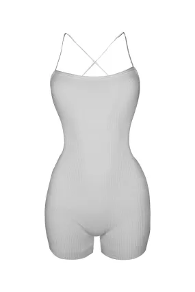 Stylish Layers Summer Crush Ribbed Tank Strappy Romper