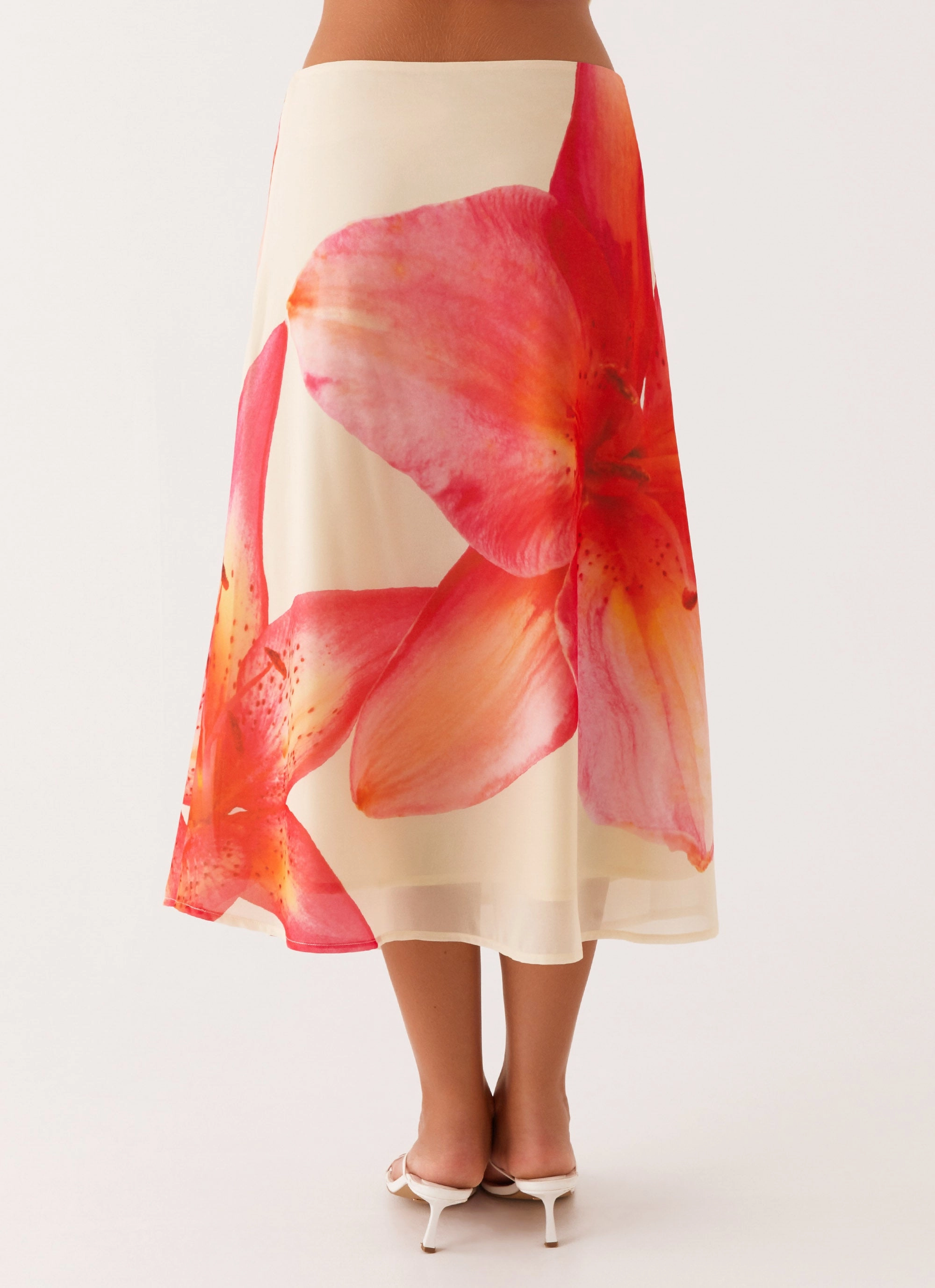 Summertime Midi Skirt - Yellow Floral Heat Dissipating Fabric