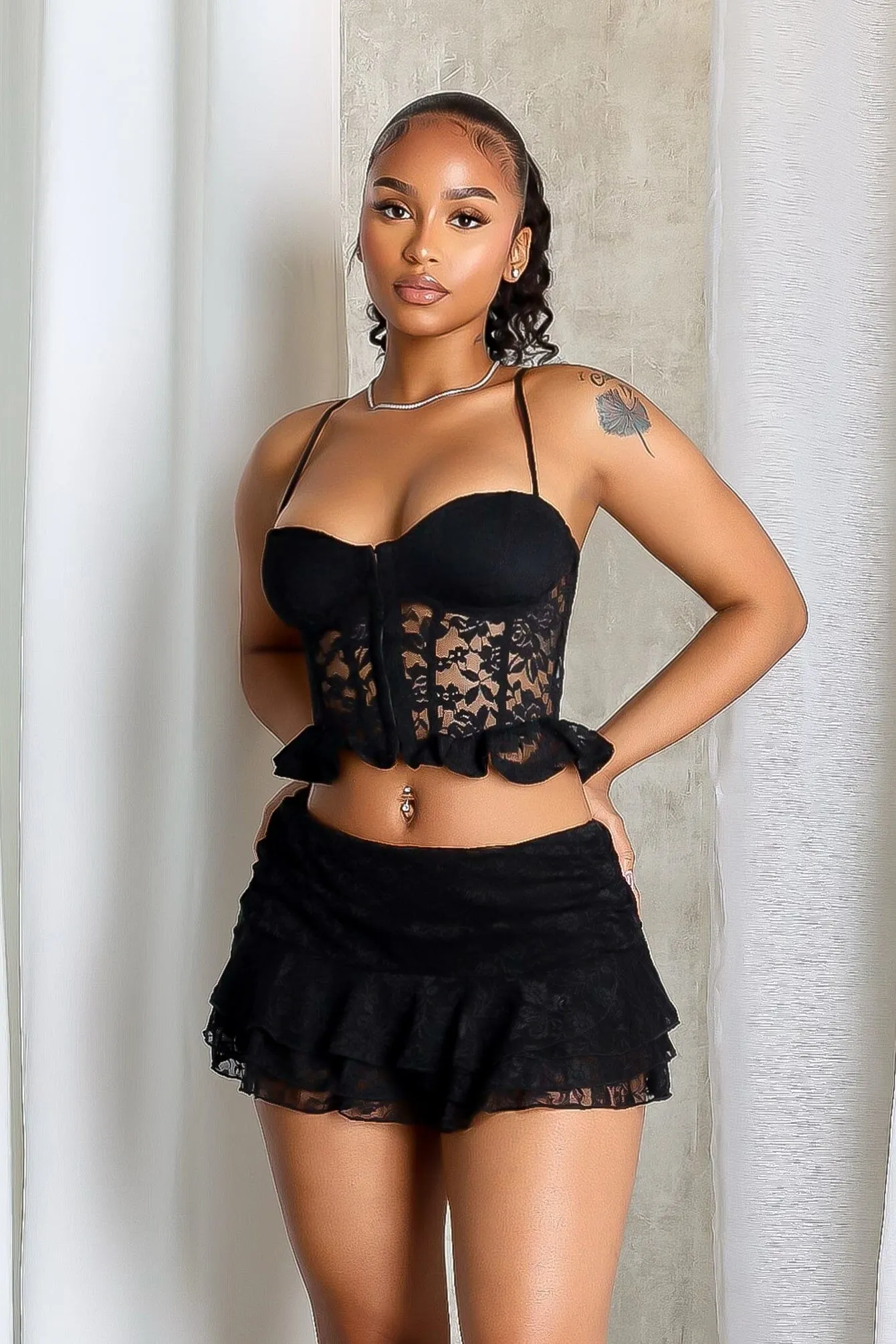 Girls Aesthetic Floral Lace Mini Skirt AntiSnagTechnology long-lasting quality