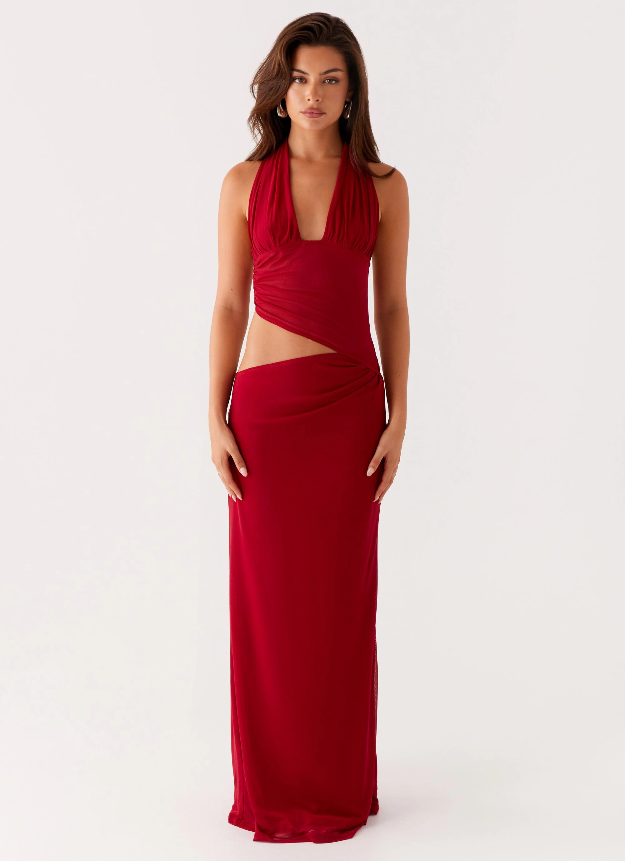 Main Act Halter Maxi Dress - Raspberry Breeze Grace