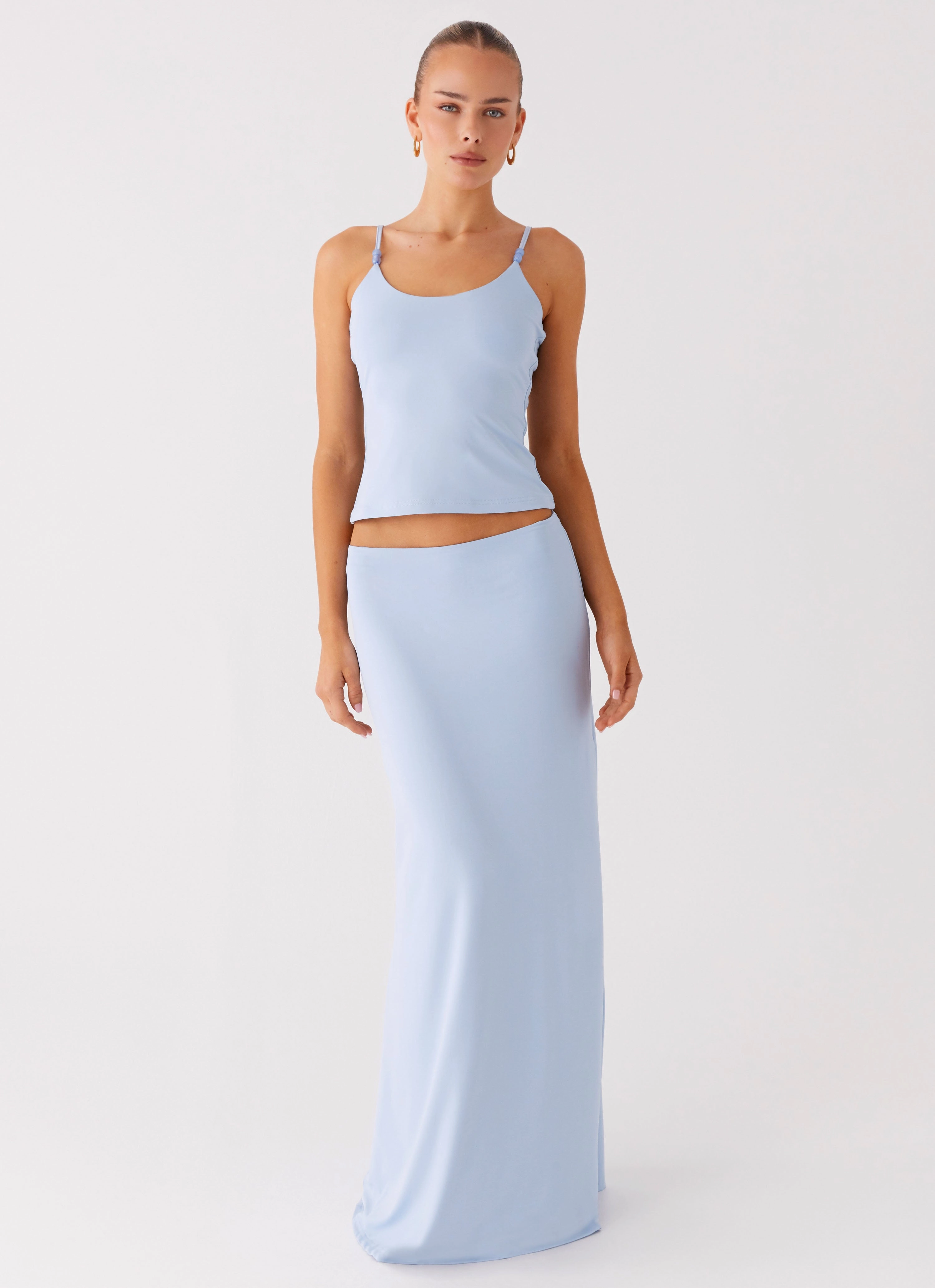 Easy Care Material Casual dress Garrix Bead Cami Top - Baby Blue