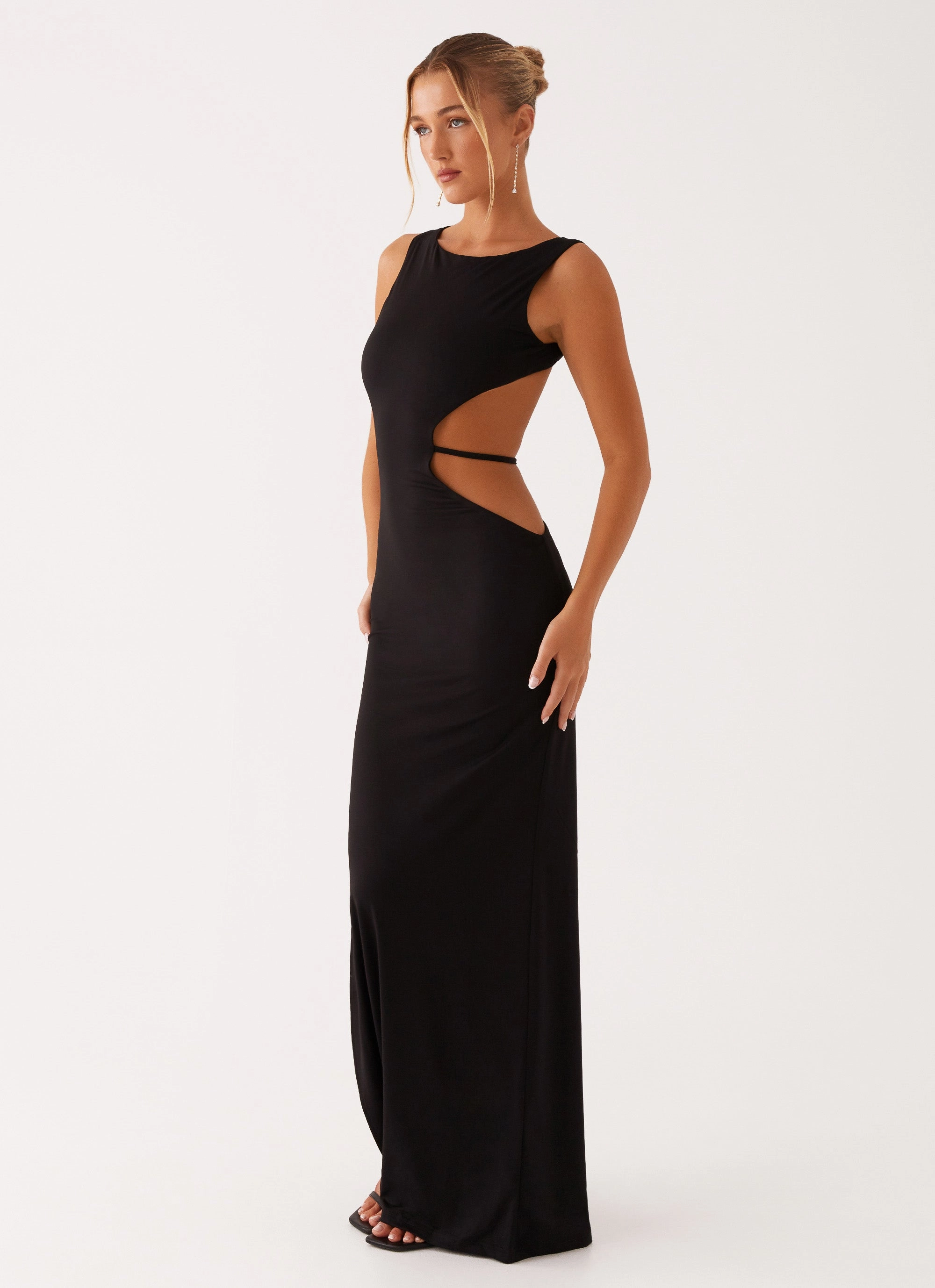 Garden Scene Silky Shape Sutton Maxi Dress - Black
