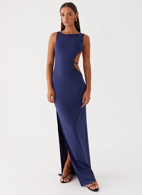 Sutton Maxi Dress - Navy Daily Style Smooth Surface