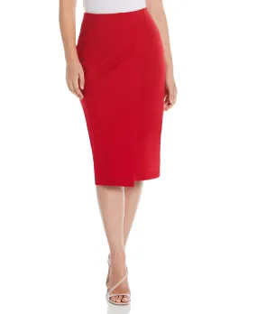 Plus Size Ponte Asymmetrical Wrap Skirt Bonded Seam Technology