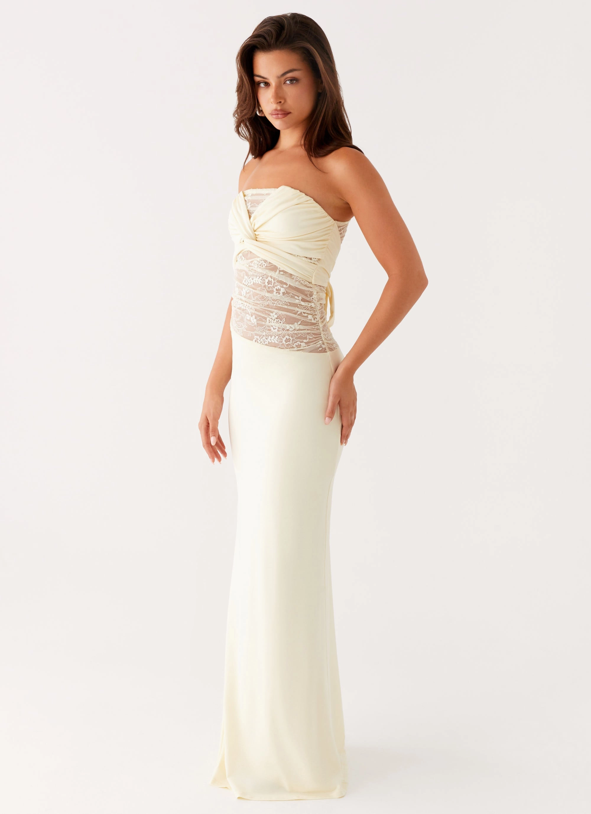 Sweet Energy Strapless Maxi Dress - Yellow Easy Elegance
