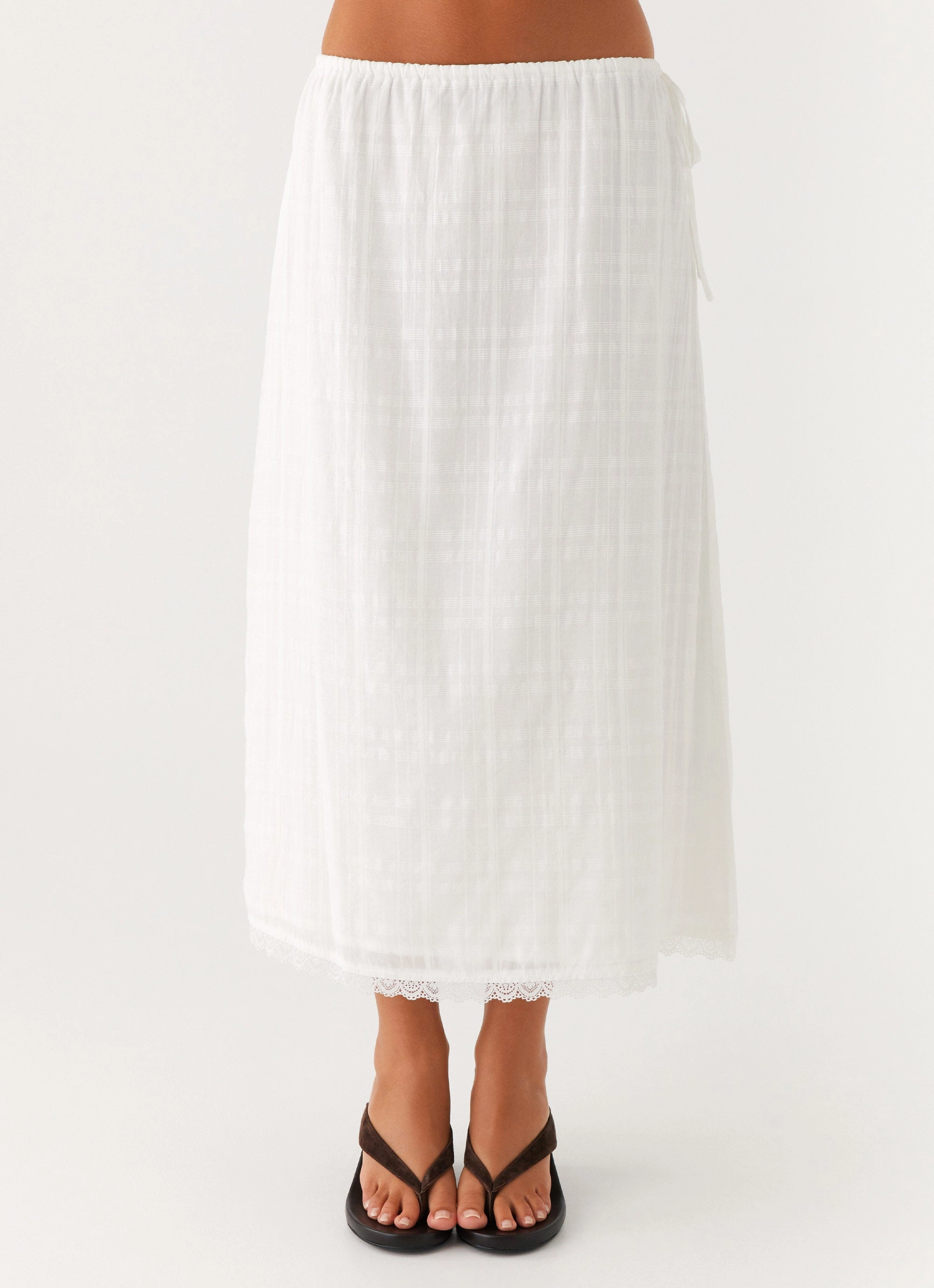 Neutral palette Sweet Lullaby Midi Skirt - White